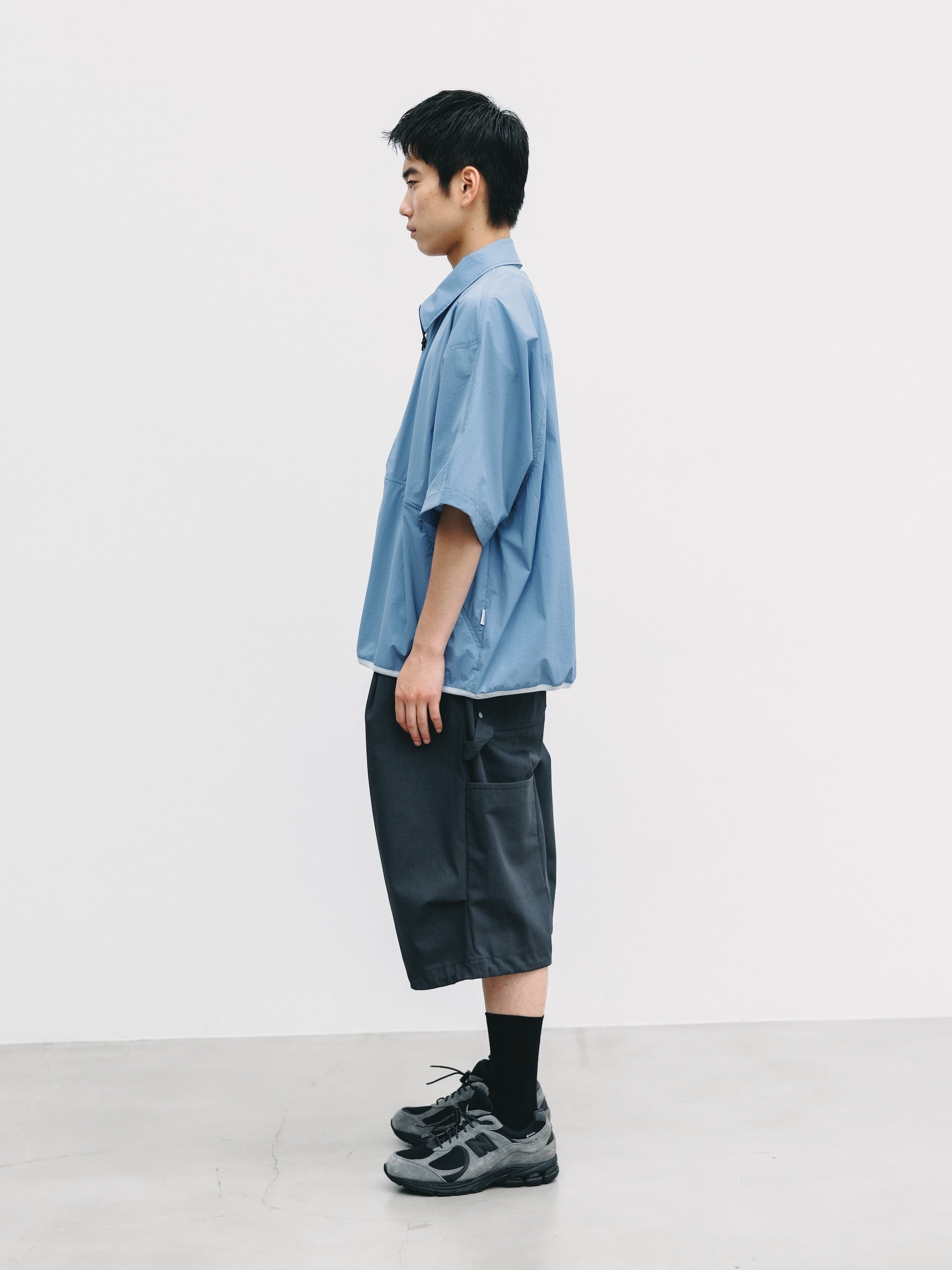 【6.20 SAT 20:00- IN STOCK】HALF ZIP TRAIL S/S SHIRT (SAX BLUE)