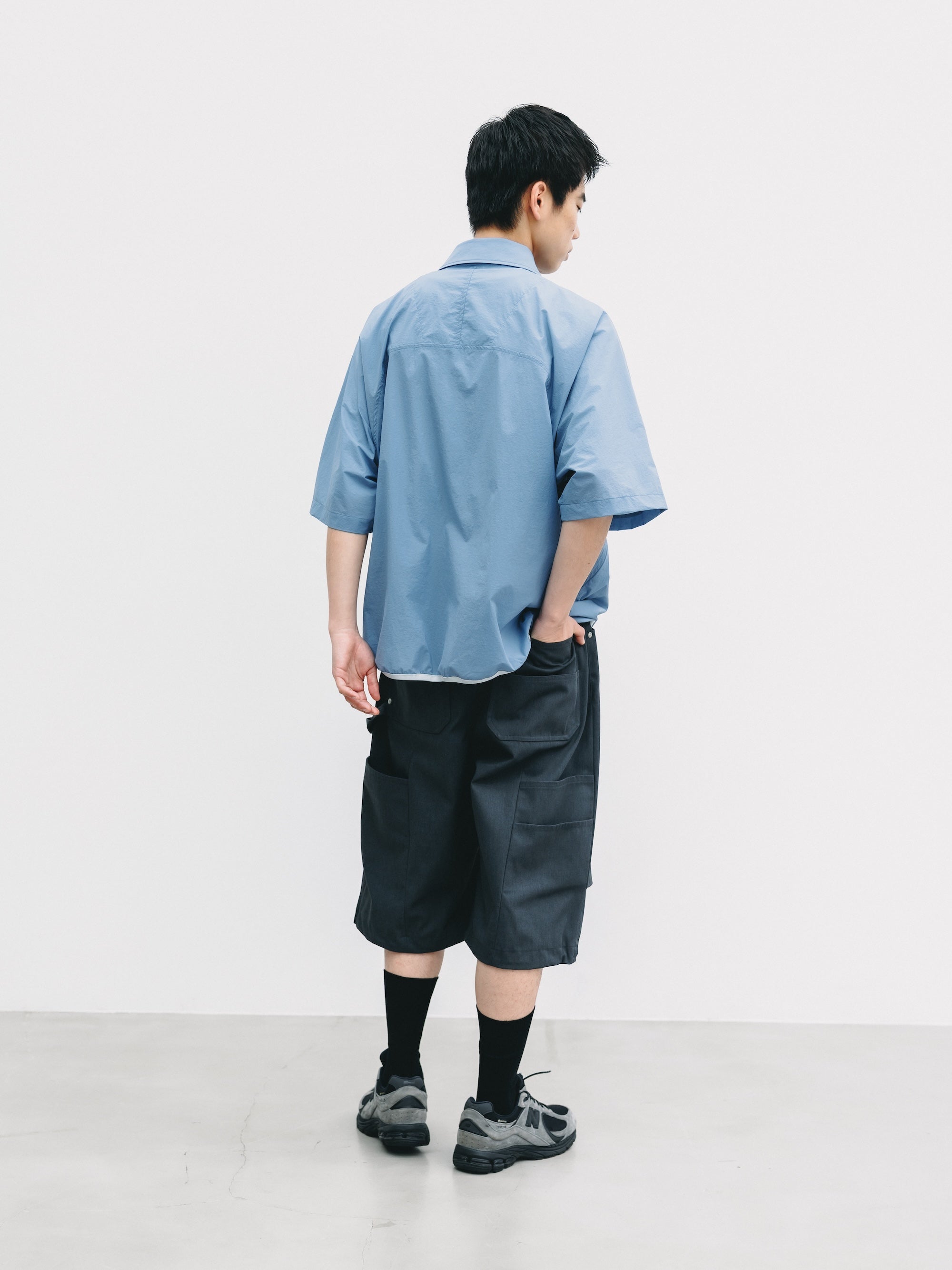 【6.20 SAT 20:00- IN STOCK】HALF ZIP TRAIL S/S SHIRT (SAX BLUE)