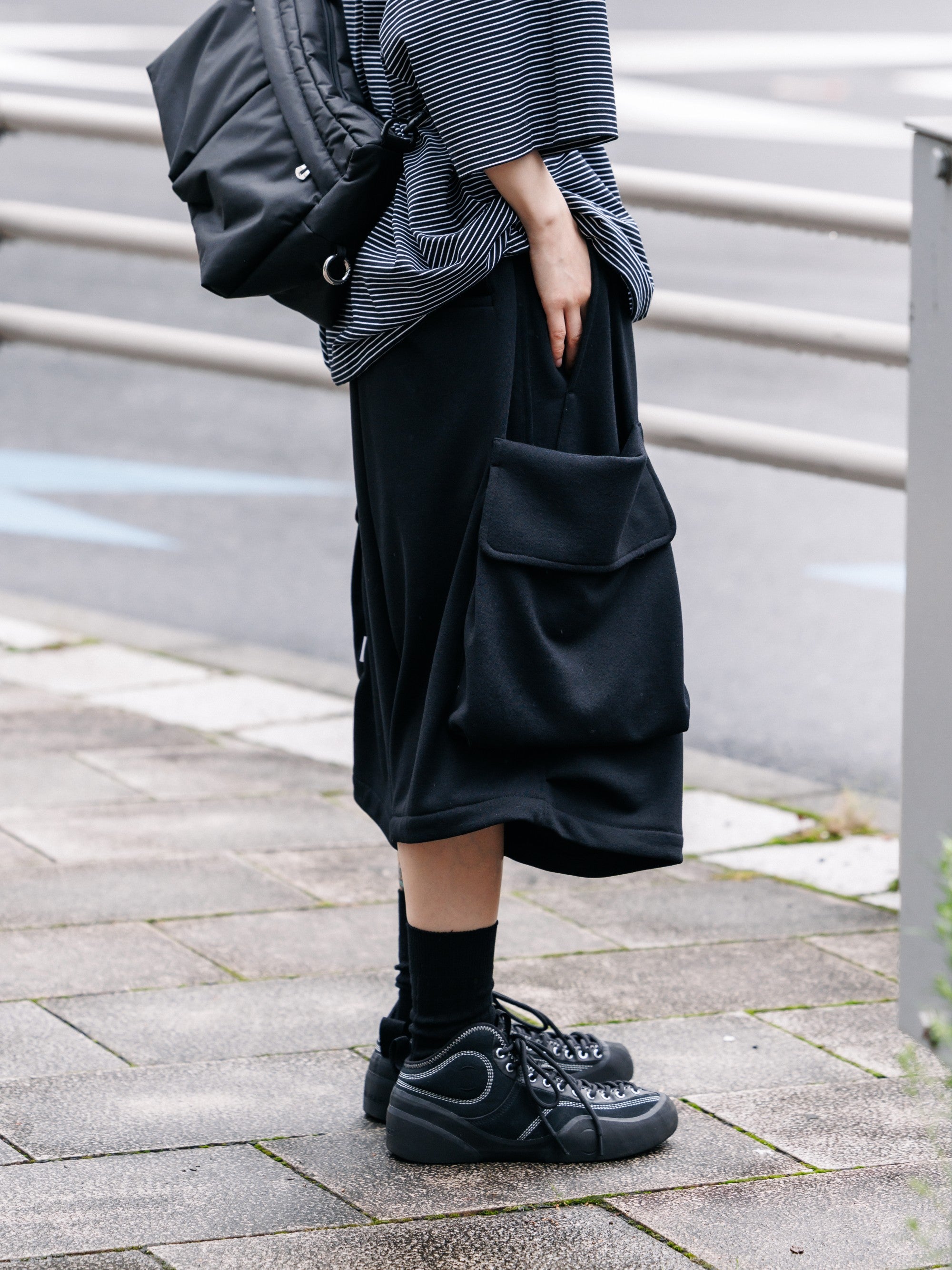 【7.15 WED 20:00- IN STOCK】CITY MILITARY SWEAT HALF PANTS 001 (BLACK)
