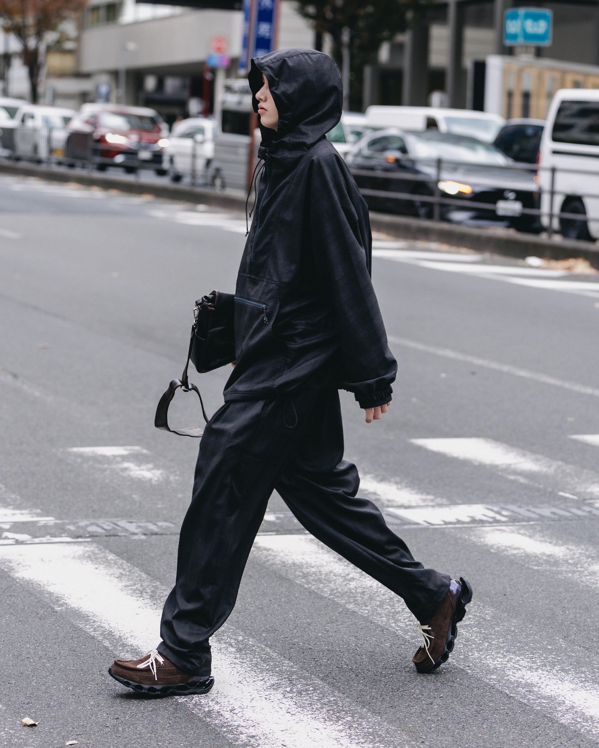 PACKABLE CITY ANORAK PARKA (GRAY(GLEN CHECK))