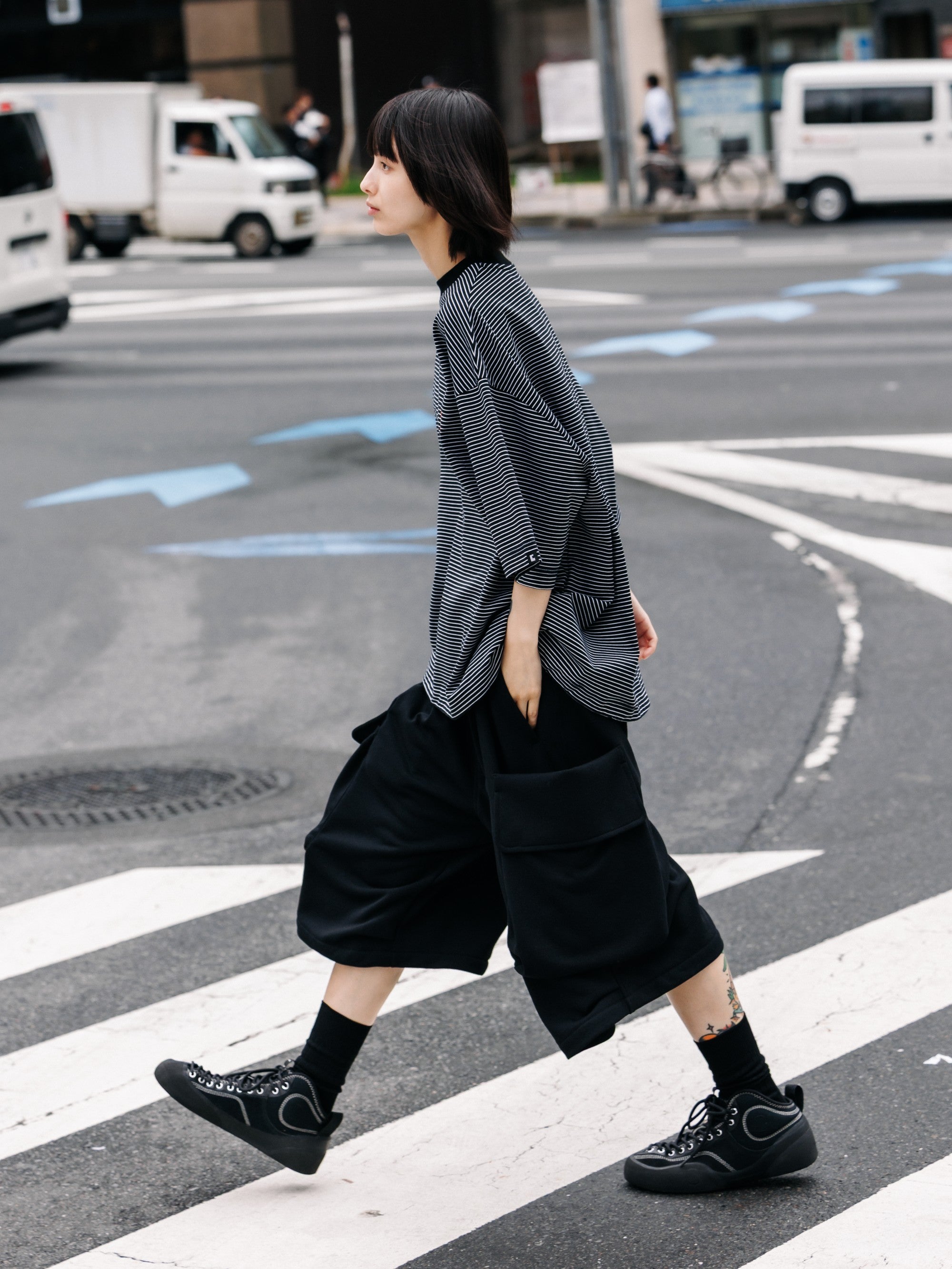 【7.15 WED 20:00- IN STOCK】CITY MILITARY SWEAT HALF PANTS 001 (BLACK)