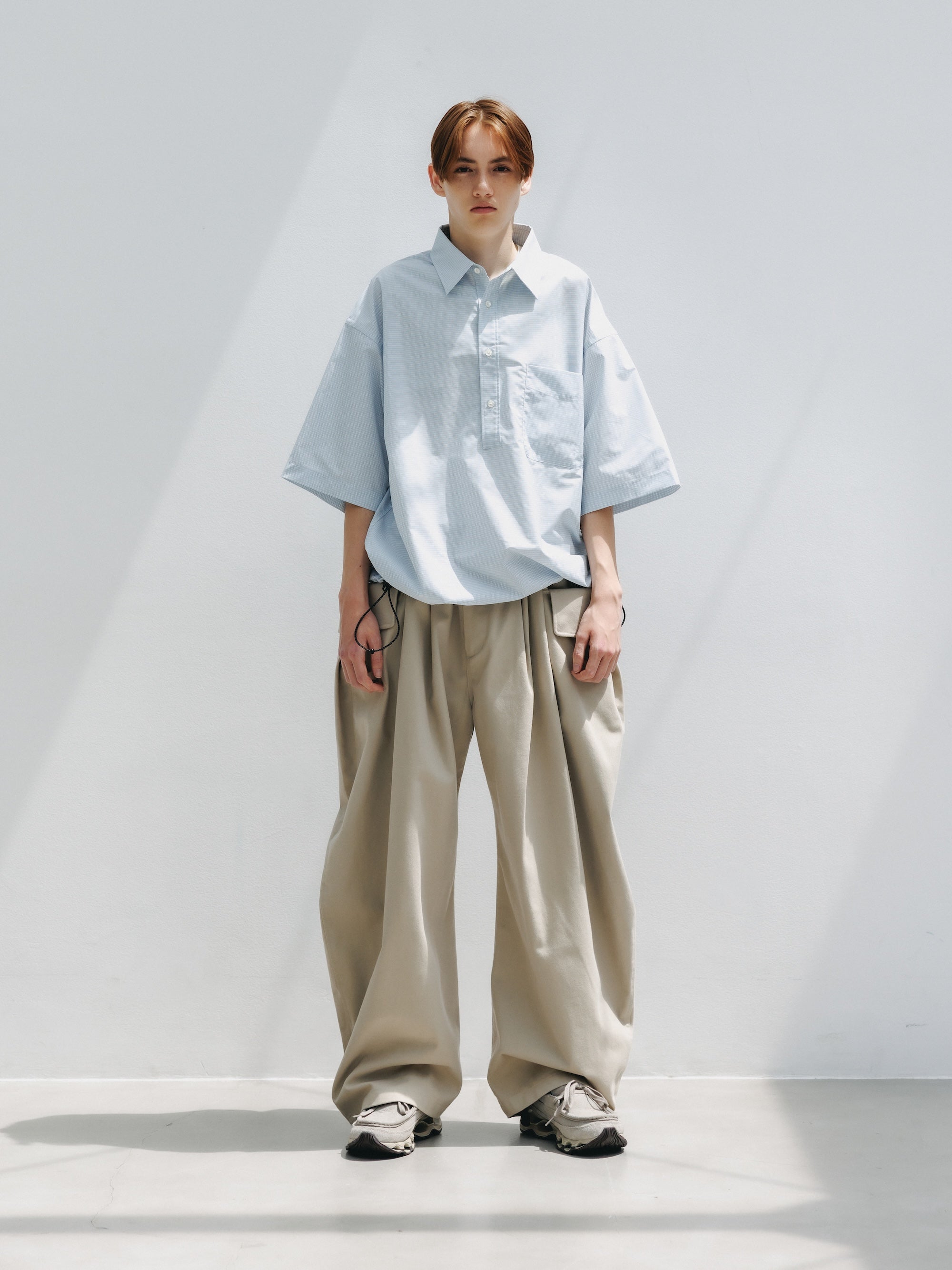 MINI PLAID S/S PULLOVER SHIRT (BLUE)