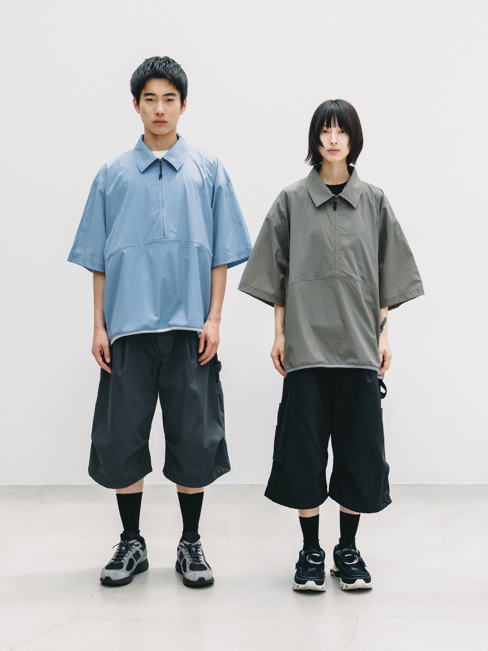 HALF ZIP TRAIL S/S SHIRT (SAX BLUE)