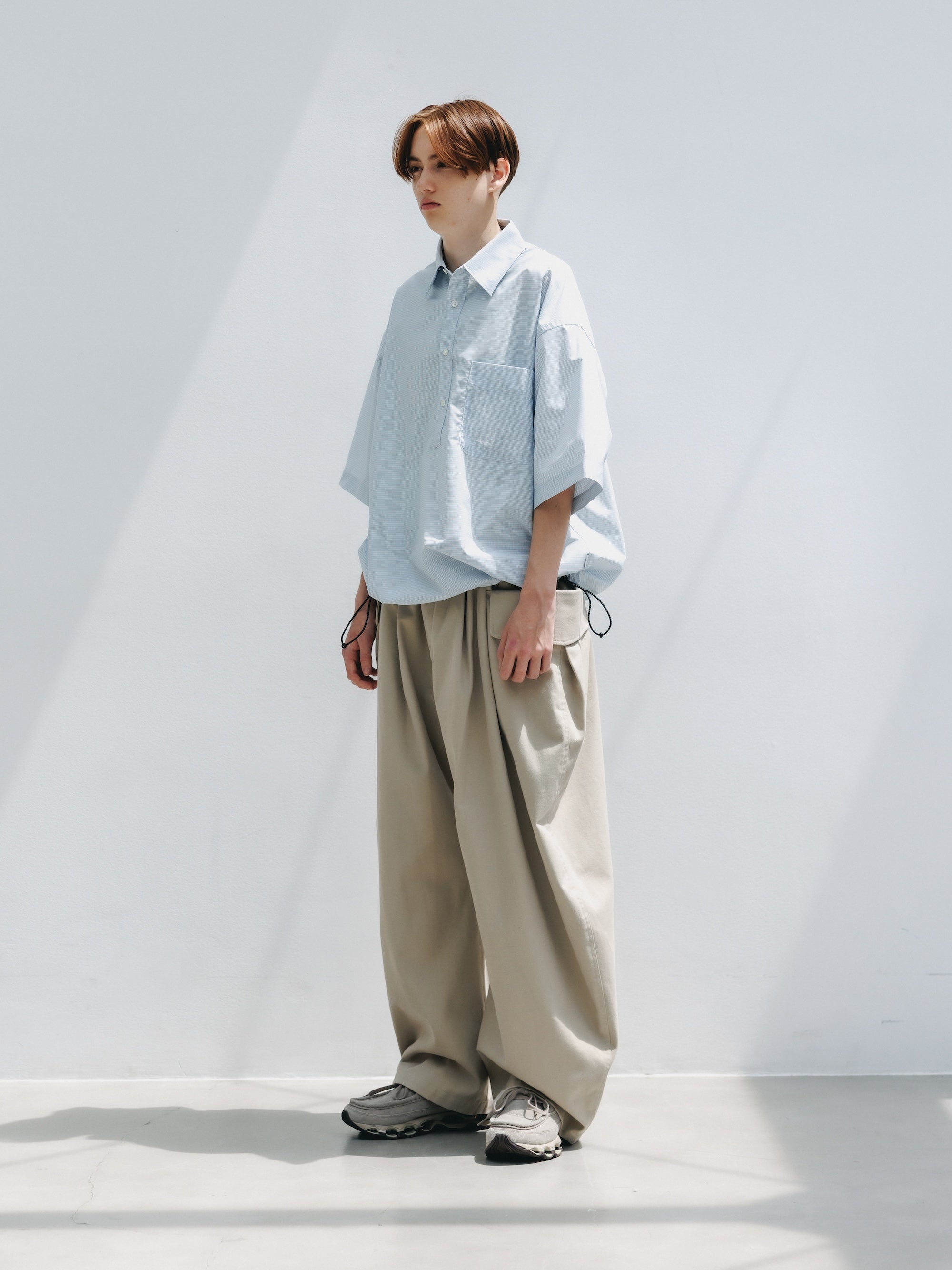 MINI PLAID S/S PULLOVER SHIRT (BLUE)