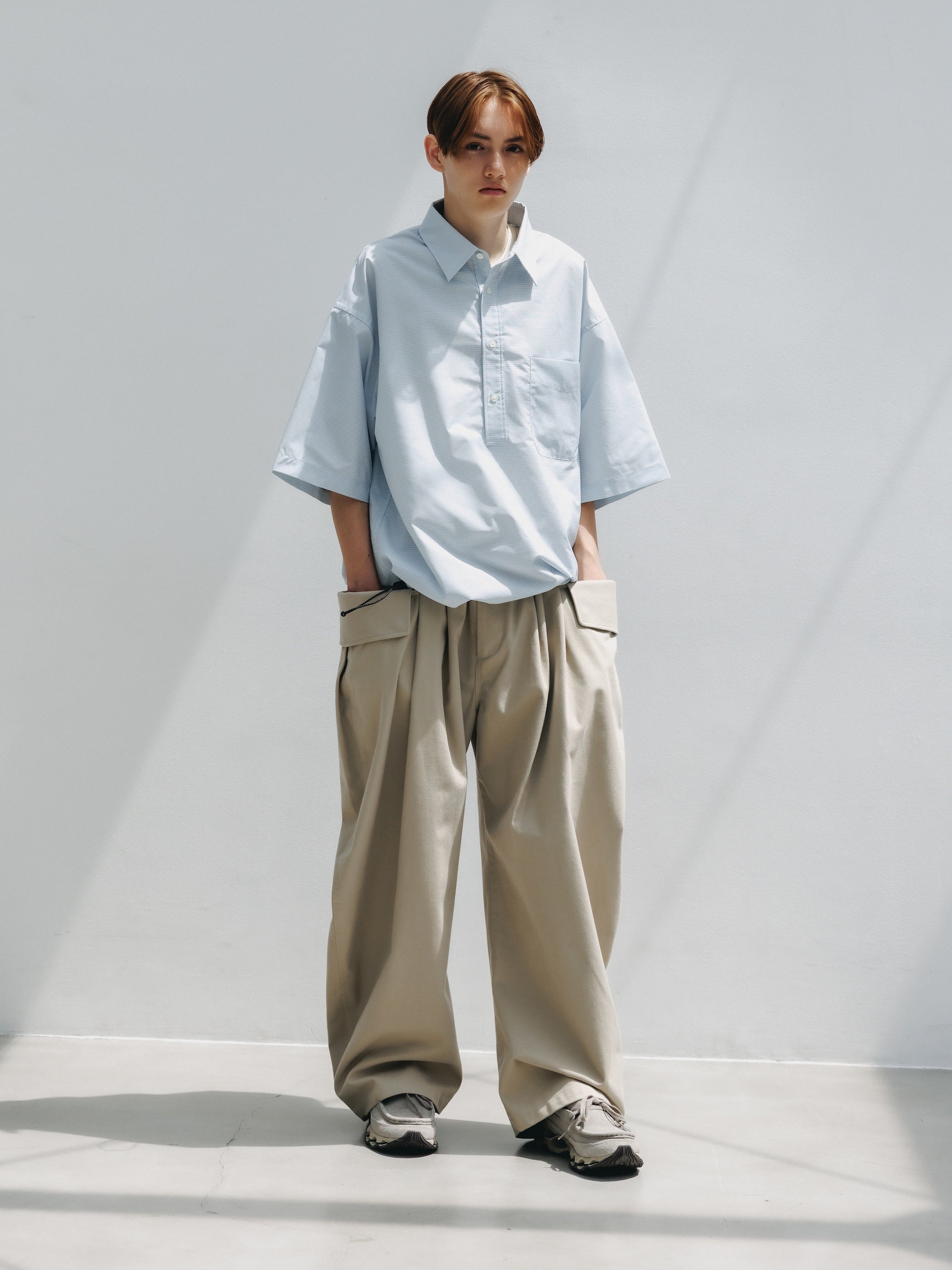 【4.25 SAT 20:00- IN STOCK】MINI PLAID S/S PULLOVER SHIRT (BLUE)