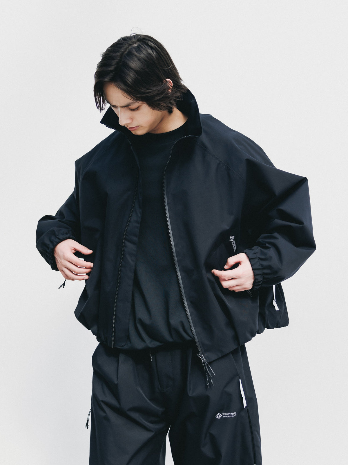 【10.17 SAT 20:00- IN STOCK】 +phenix WINDSTOPPER® by GORE-TEX LABS TWILL CITY STAND BALLOON UTILITY JACKET (BLACK)