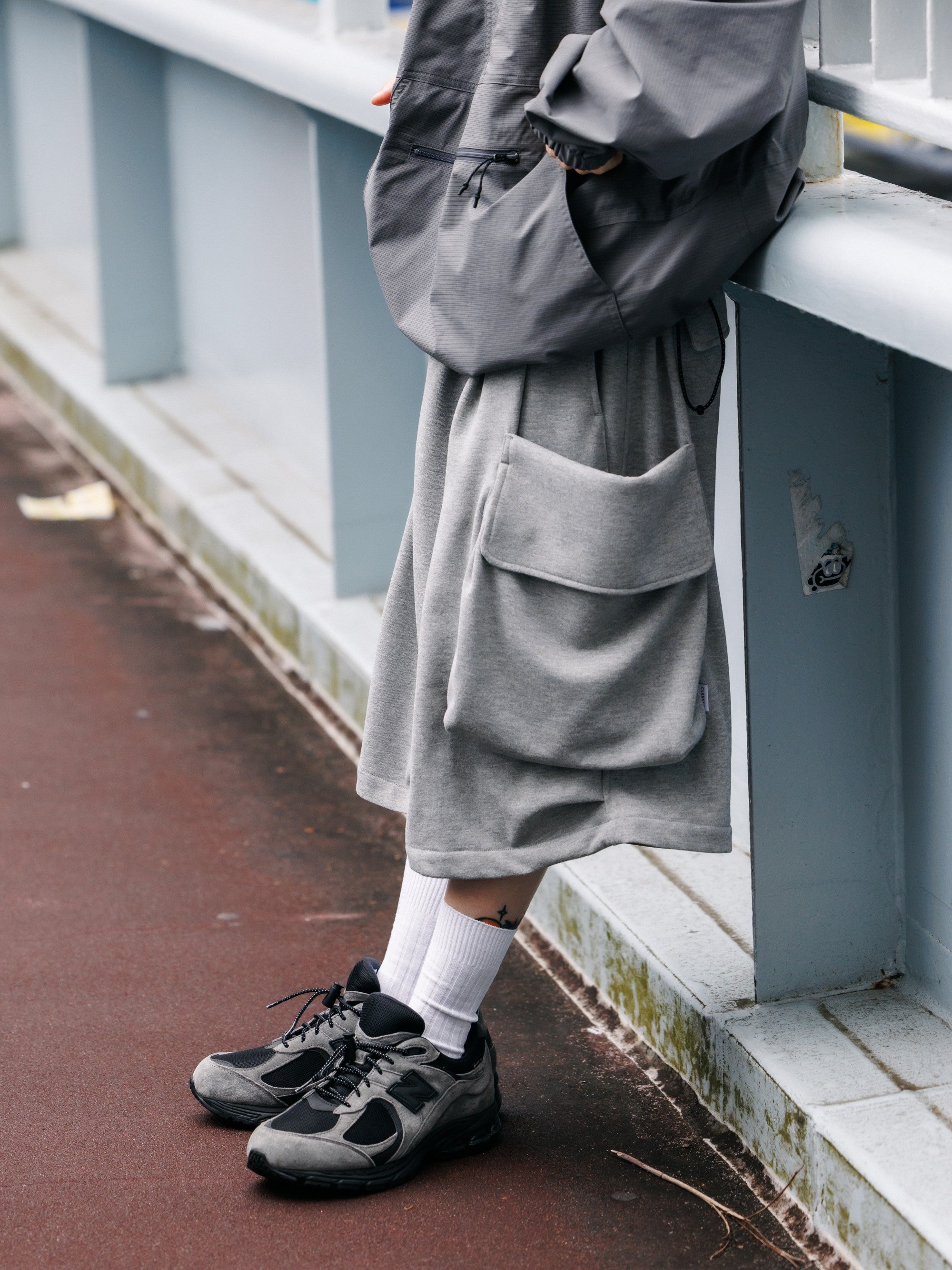 【7.15 WED 20:00- IN STOCK】CITY MILITARY SWEAT HALF PANTS 001 (GRAY)