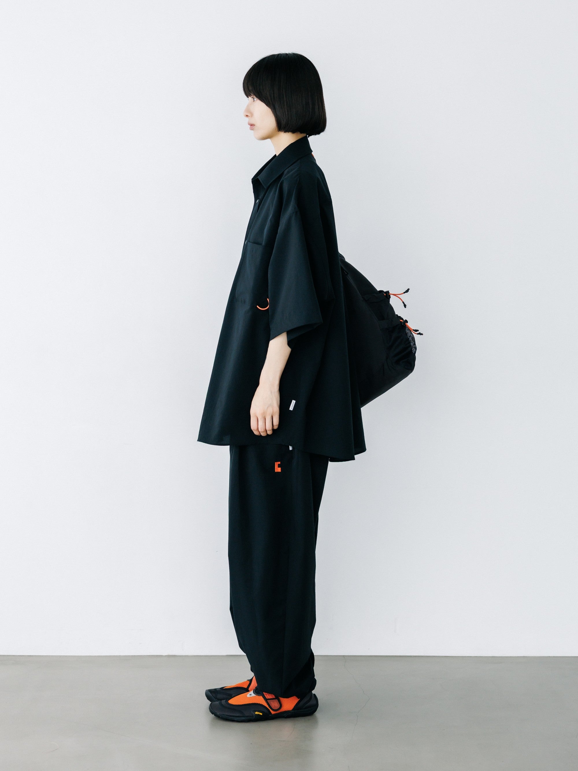 【8.22 SAT 20:00- IN STOCK】“C”COOLDOTS® MINI RIPSTOP CITY UNIFORM WIDE TAPERED PANTS (BLACK×ORANGE)