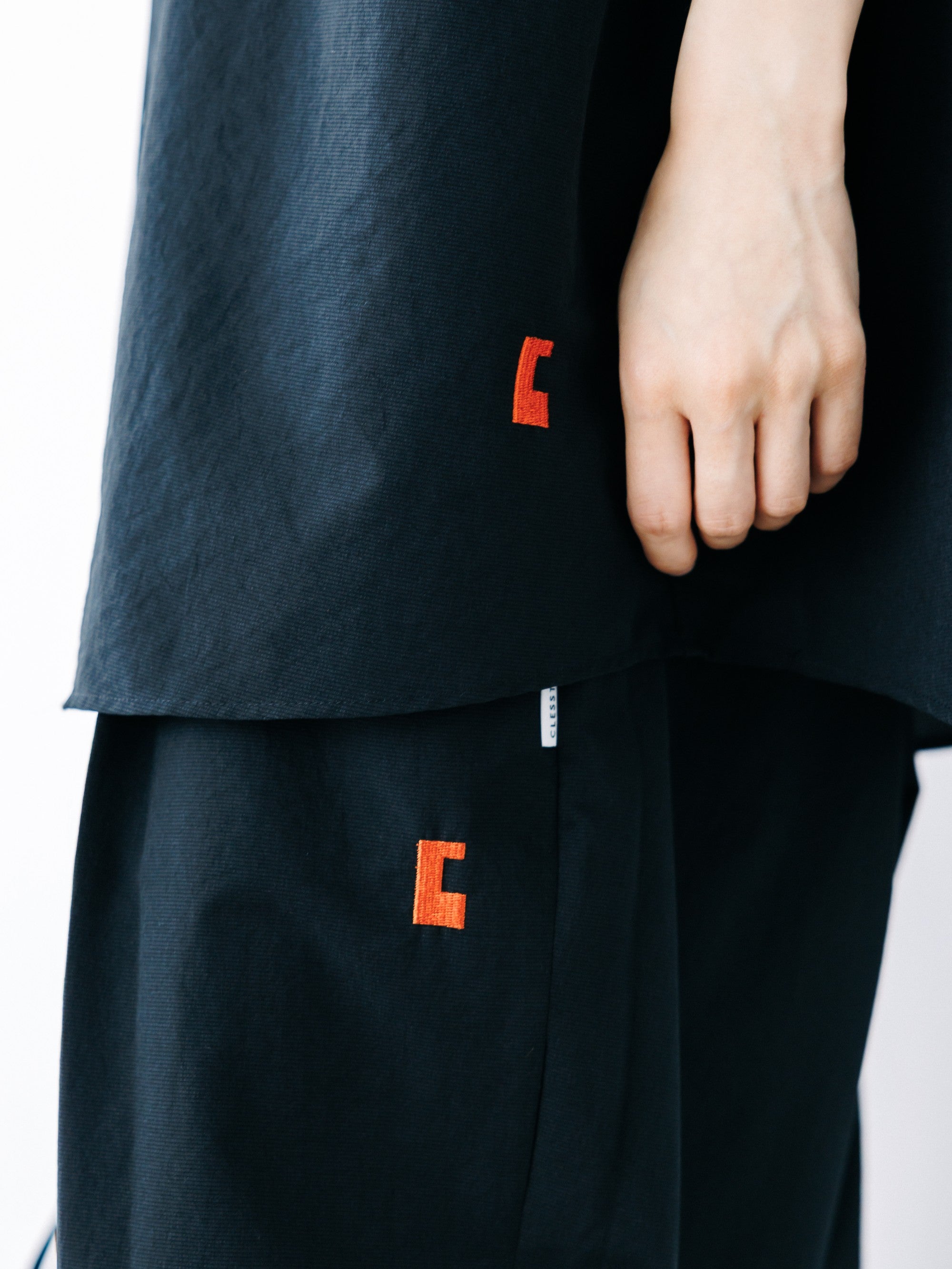 【8.22 SAT 20:00- IN STOCK】“C”COOLDOTS® MINI RIPSTOP CITY UNIFORM WIDE TAPERED PANTS (BLACK×ORANGE)