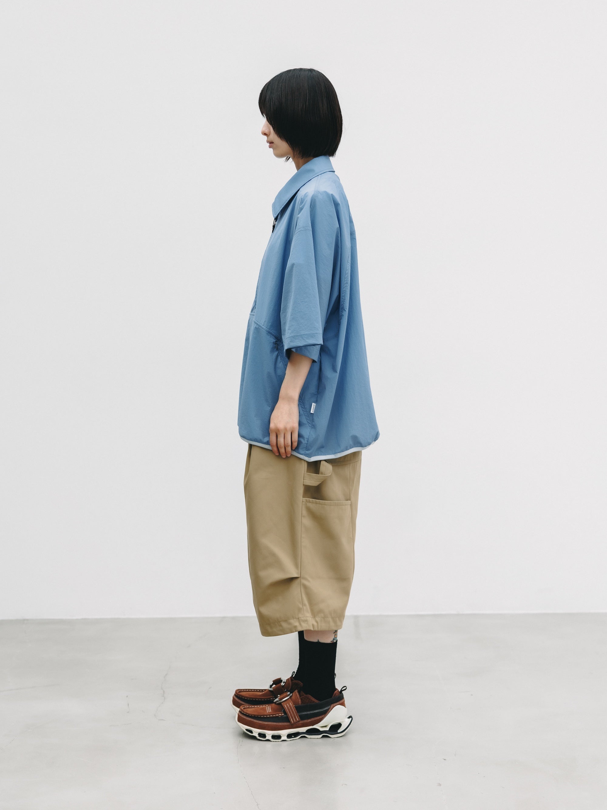 【6.20 SAT 20:00- IN STOCK】HALF ZIP TRAIL S/S SHIRT (SAX BLUE)