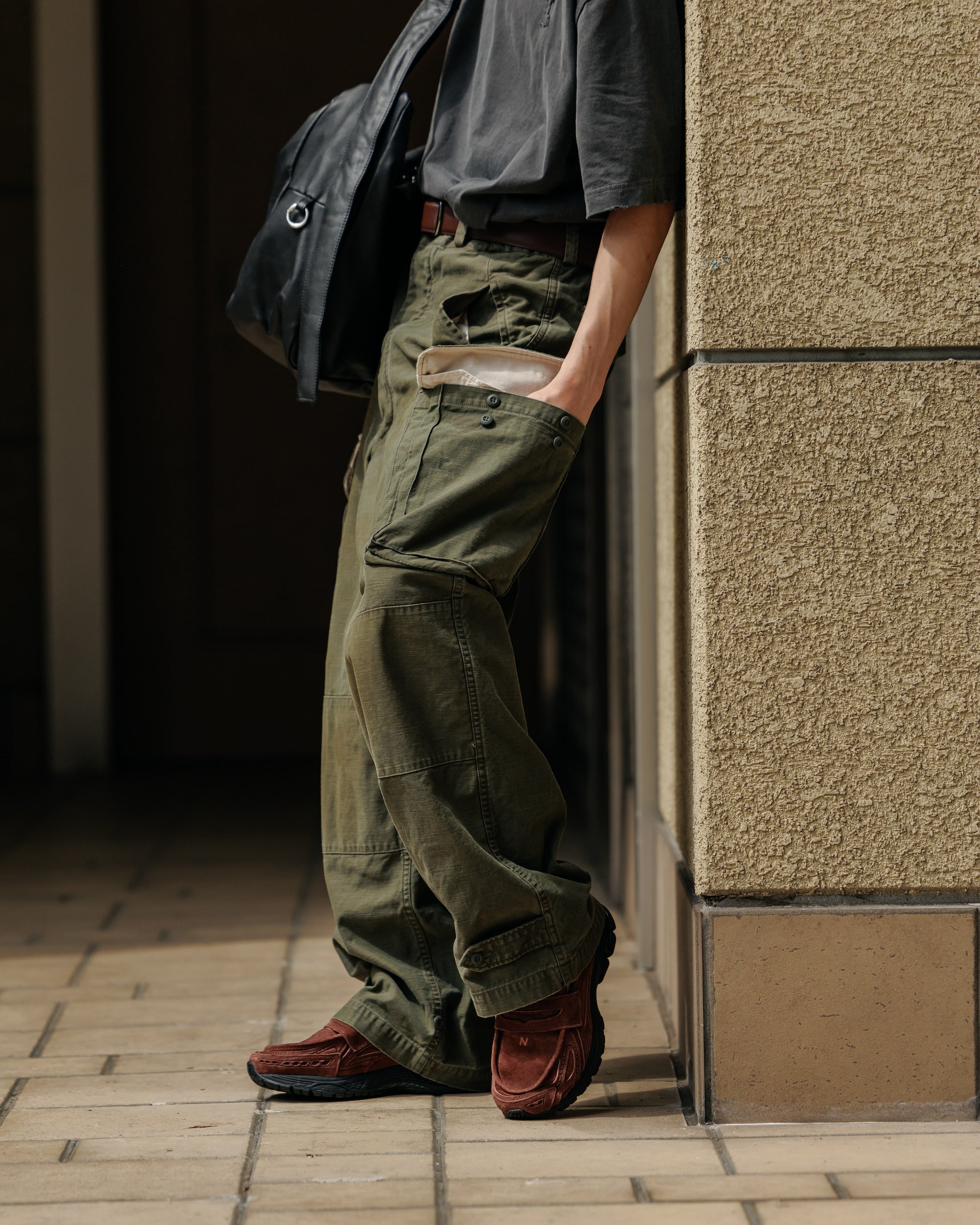 【6.18 WED 20:00- IN STOCK】VINTAGE EFFECT M47 PANTS (OLIVE)