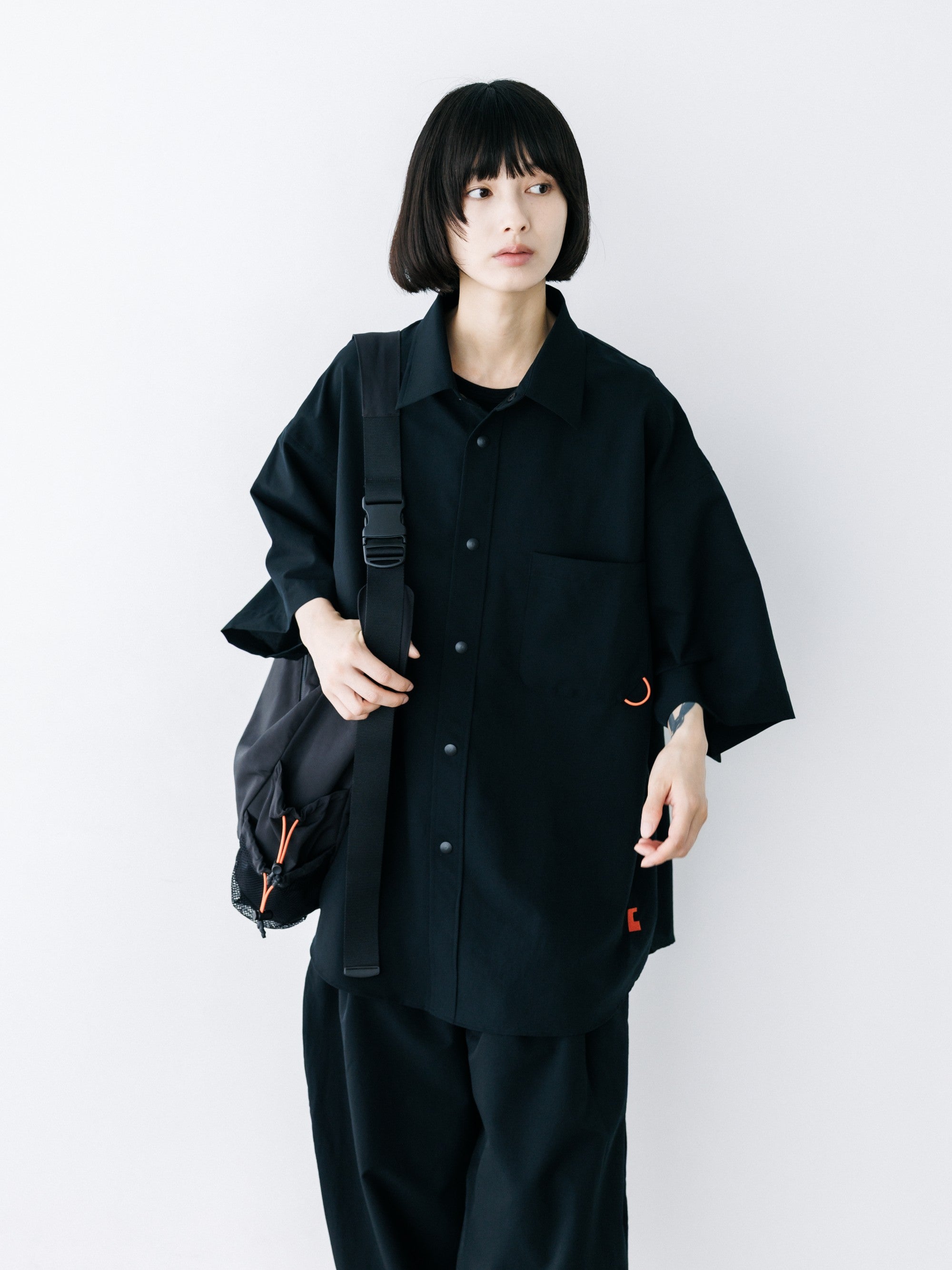 【8.22 SAT 20:00- IN STOCK】“C”COOLDOTS® MINI RIPSTOP CITY UNIFORM S/S SHIRT (BLACK×ORANGE)