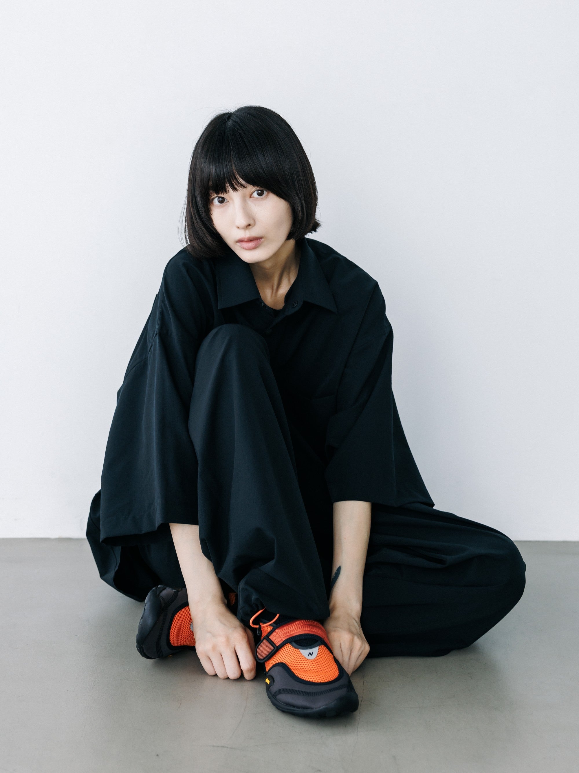 【8.22 SAT 20:00- IN STOCK】“C”COOLDOTS® MINI RIPSTOP CITY UNIFORM WIDE TAPERED PANTS (BLACK×ORANGE)