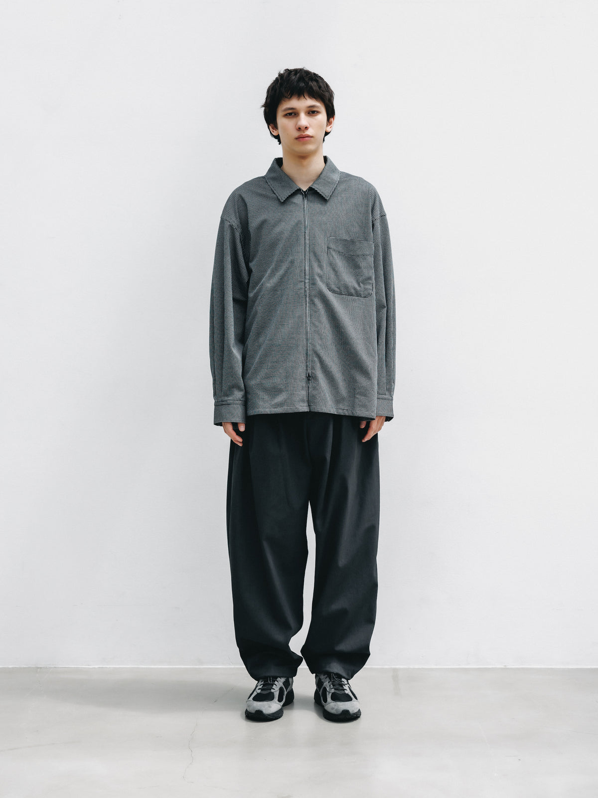 【9.19 SAT 20:00- IN STOCK】T/C GABARDINE CITY UNIFORM WIDE TAPERED PANTS (GRAY)