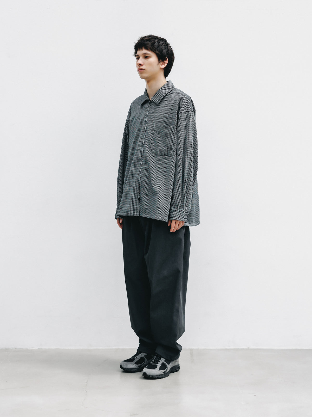 【9.19 SAT 20:00- IN STOCK】T/C GABARDINE CITY UNIFORM WIDE TAPERED PANTS (GRAY)