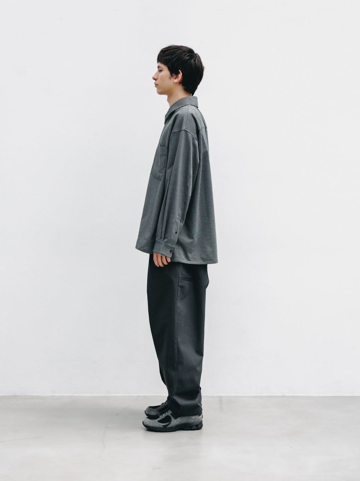 【9.19 SAT 20:00- IN STOCK】T/C GABARDINE CITY UNIFORM WIDE TAPERED PANTS (GRAY)