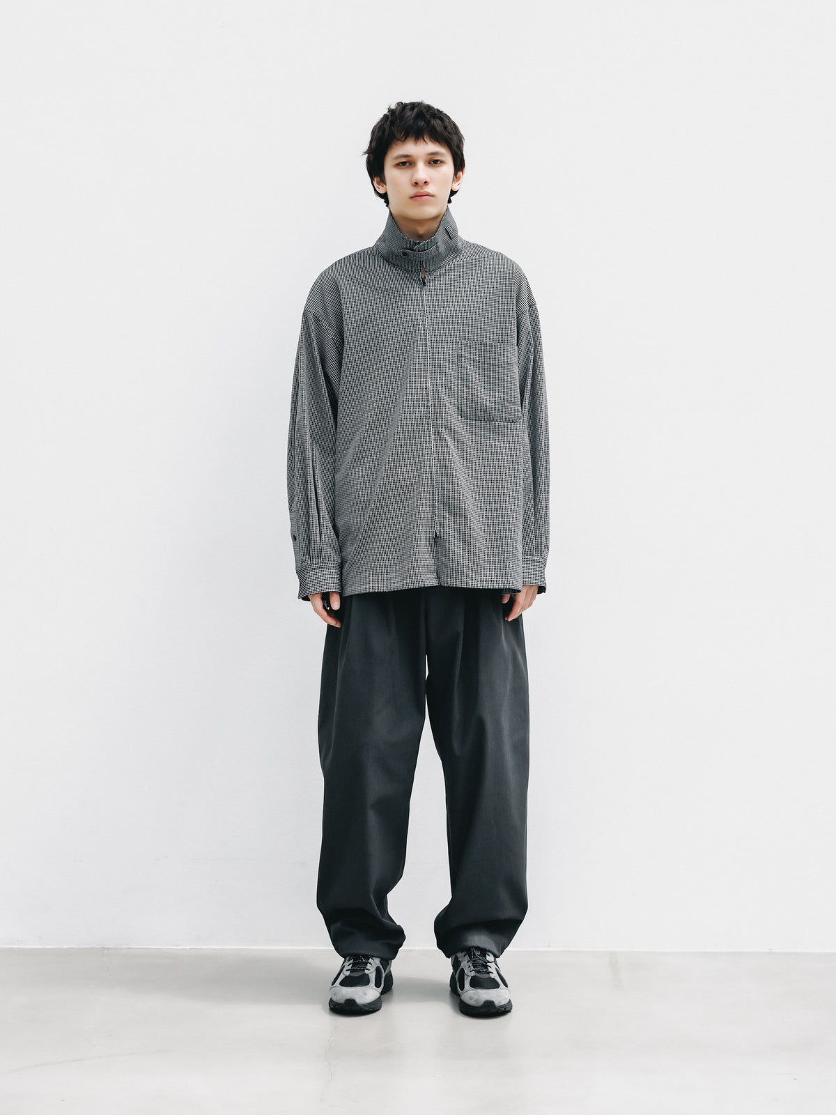 【9.19 SAT 20:00- IN STOCK】T/C GABARDINE CITY UNIFORM WIDE TAPERED PANTS (GRAY)