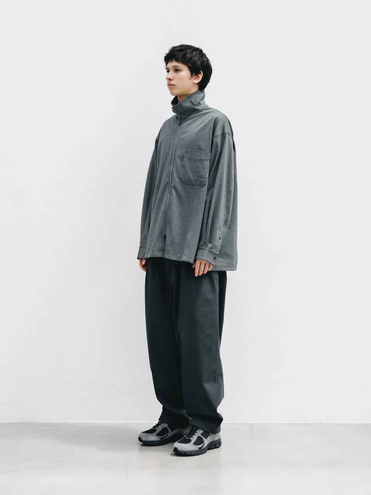 【9.19 SAT 20:00- IN STOCK】T/C GABARDINE CITY UNIFORM WIDE TAPERED PANTS (GRAY)