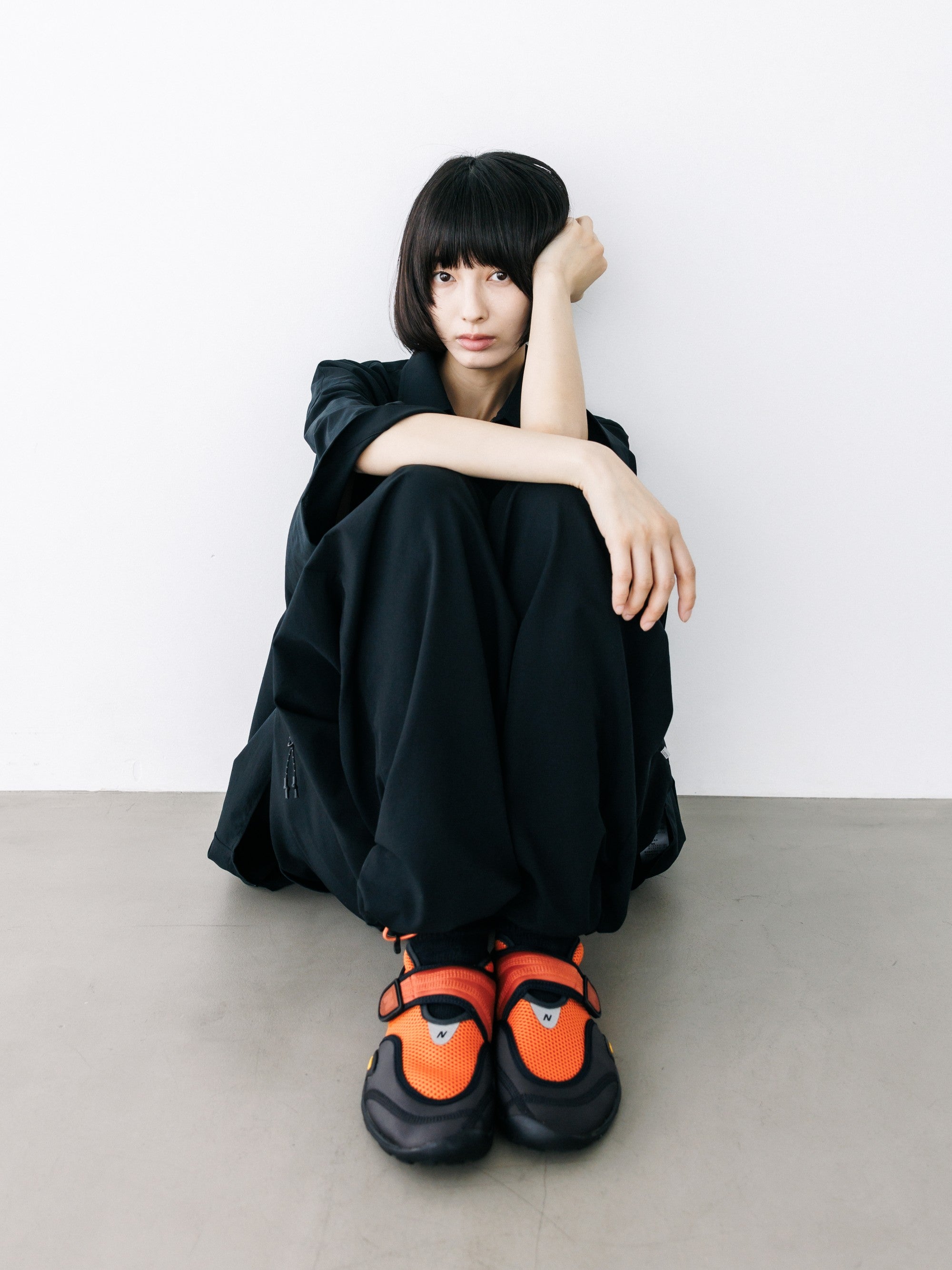【8.22 SAT 20:00- IN STOCK】“C”COOLDOTS® MINI RIPSTOP CITY UNIFORM WIDE TAPERED PANTS (BLACK×ORANGE)