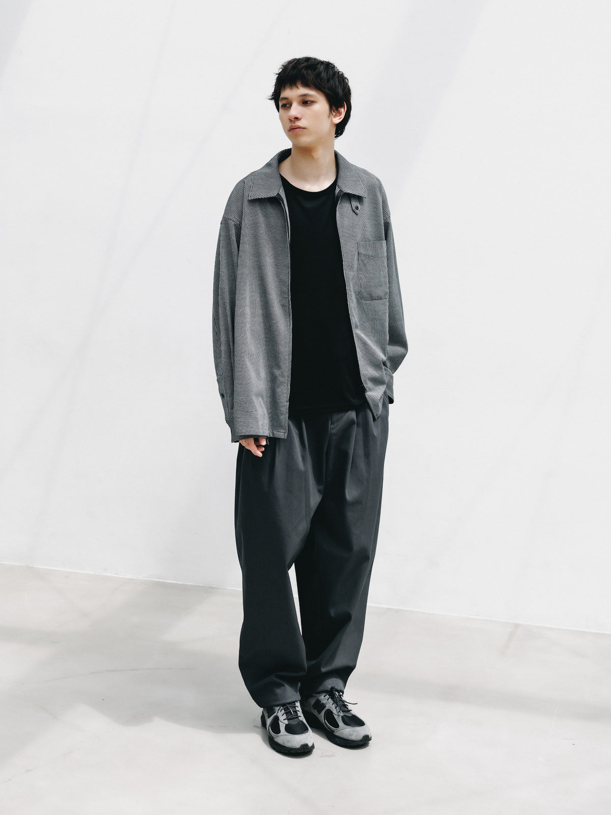 【9.19 SAT 20:00- IN STOCK】T/C GABARDINE CITY UNIFORM WIDE TAPERED PANTS (GRAY)