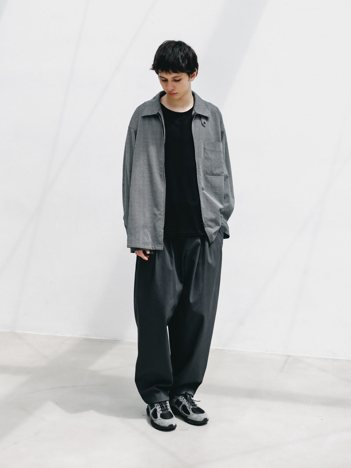 【9.19 SAT 20:00- IN STOCK】T/C GABARDINE CITY UNIFORM WIDE TAPERED PANTS (GRAY)