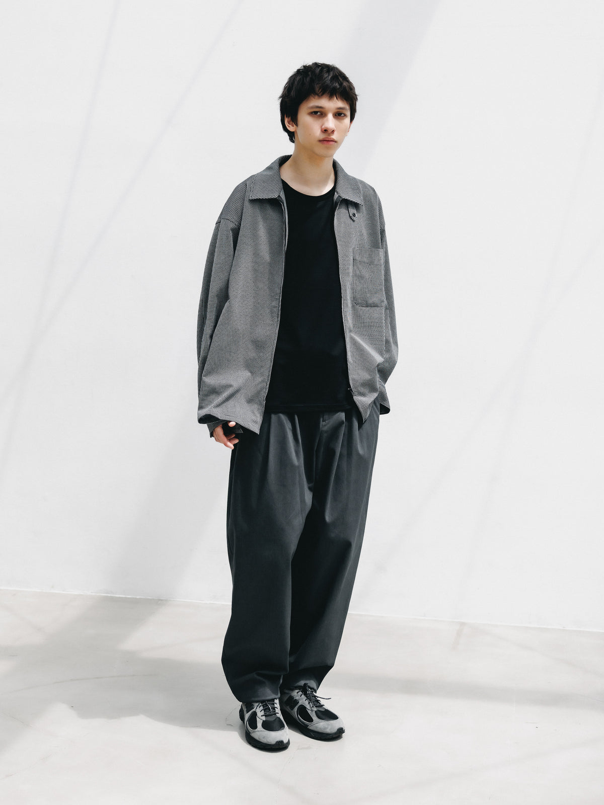 【9.19 SAT 20:00- IN STOCK】T/C GABARDINE CITY UNIFORM WIDE TAPERED PANTS (GRAY)