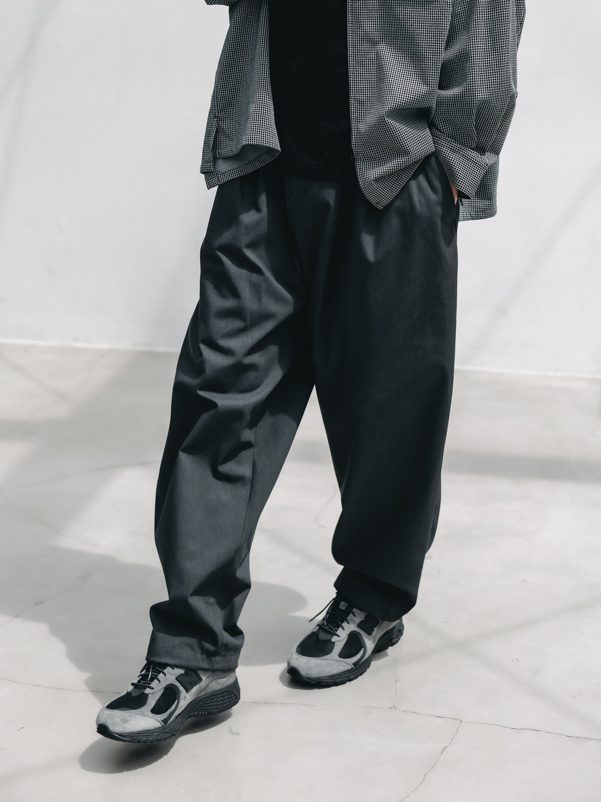 【9.19 SAT 20:00- IN STOCK】T/C GABARDINE CITY UNIFORM WIDE TAPERED PANTS (GRAY)
