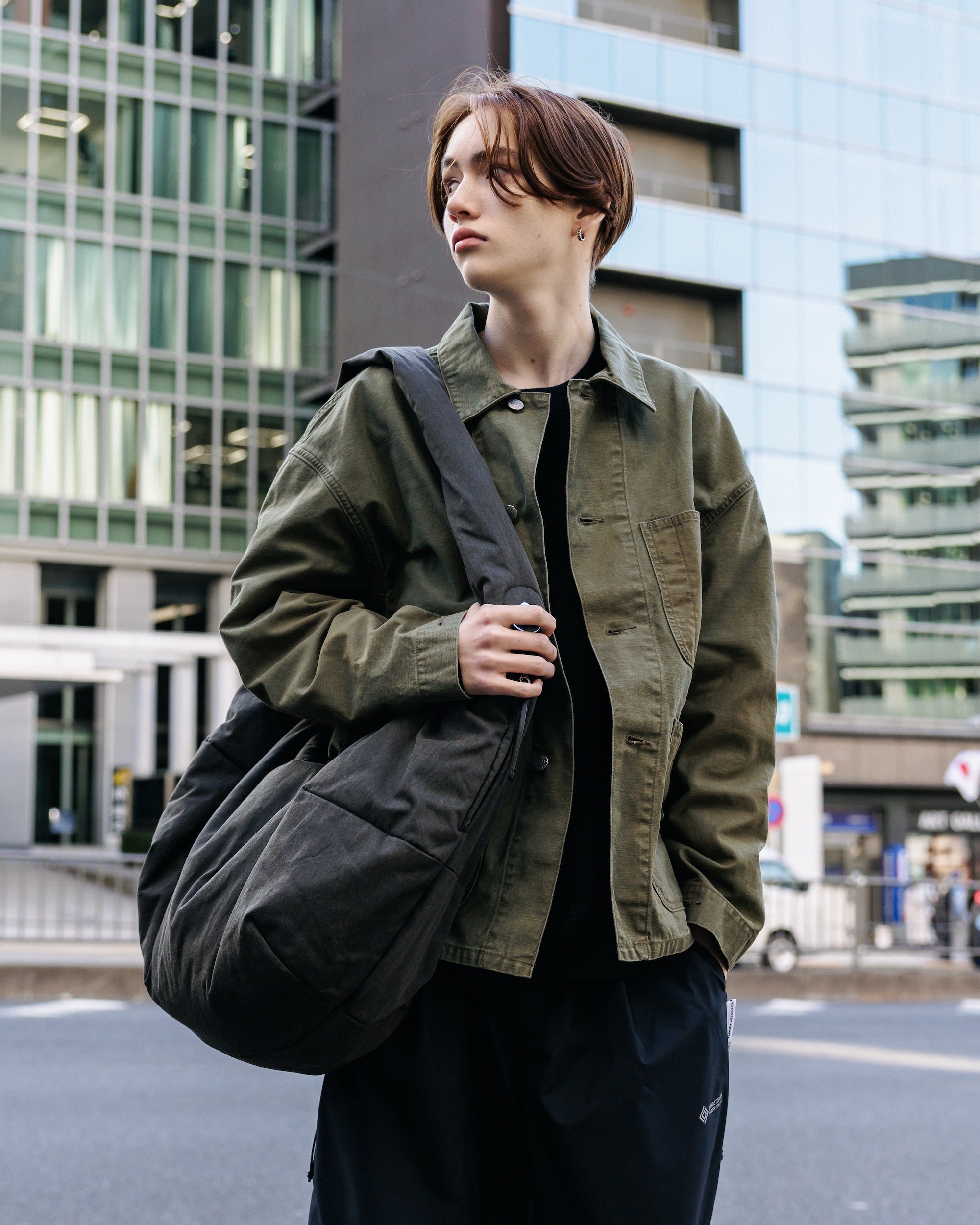 PADDED VINTAGE COTTON SYSTEM BAG LARGE (BLACK)