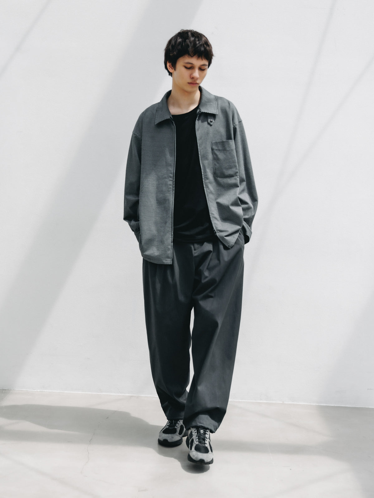 【9.19 SAT 20:00- IN STOCK】T/C GABARDINE CITY UNIFORM WIDE TAPERED PANTS (GRAY)