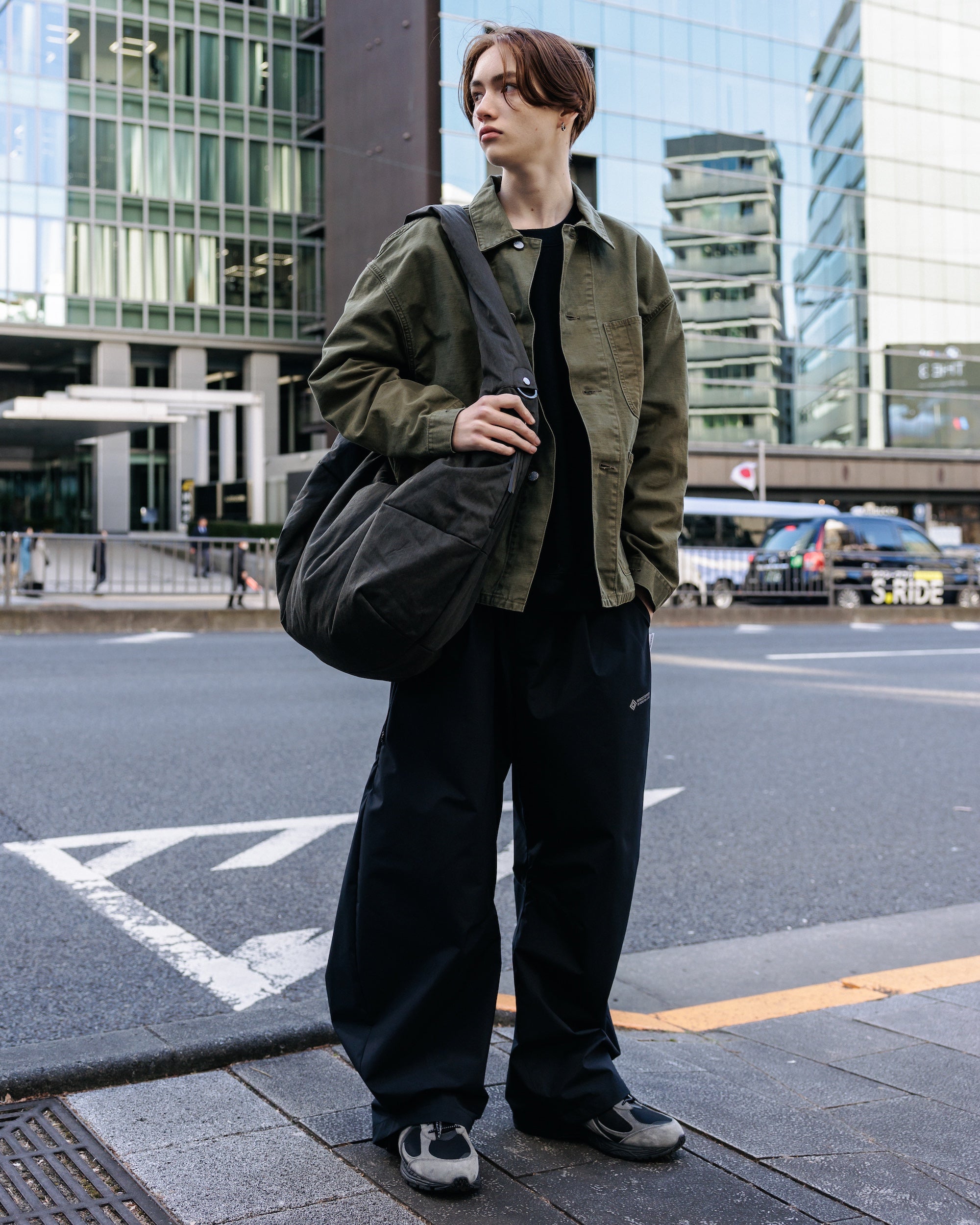 PADDED VINTAGE COTTON SYSTEM BAG LARGE (BLACK)