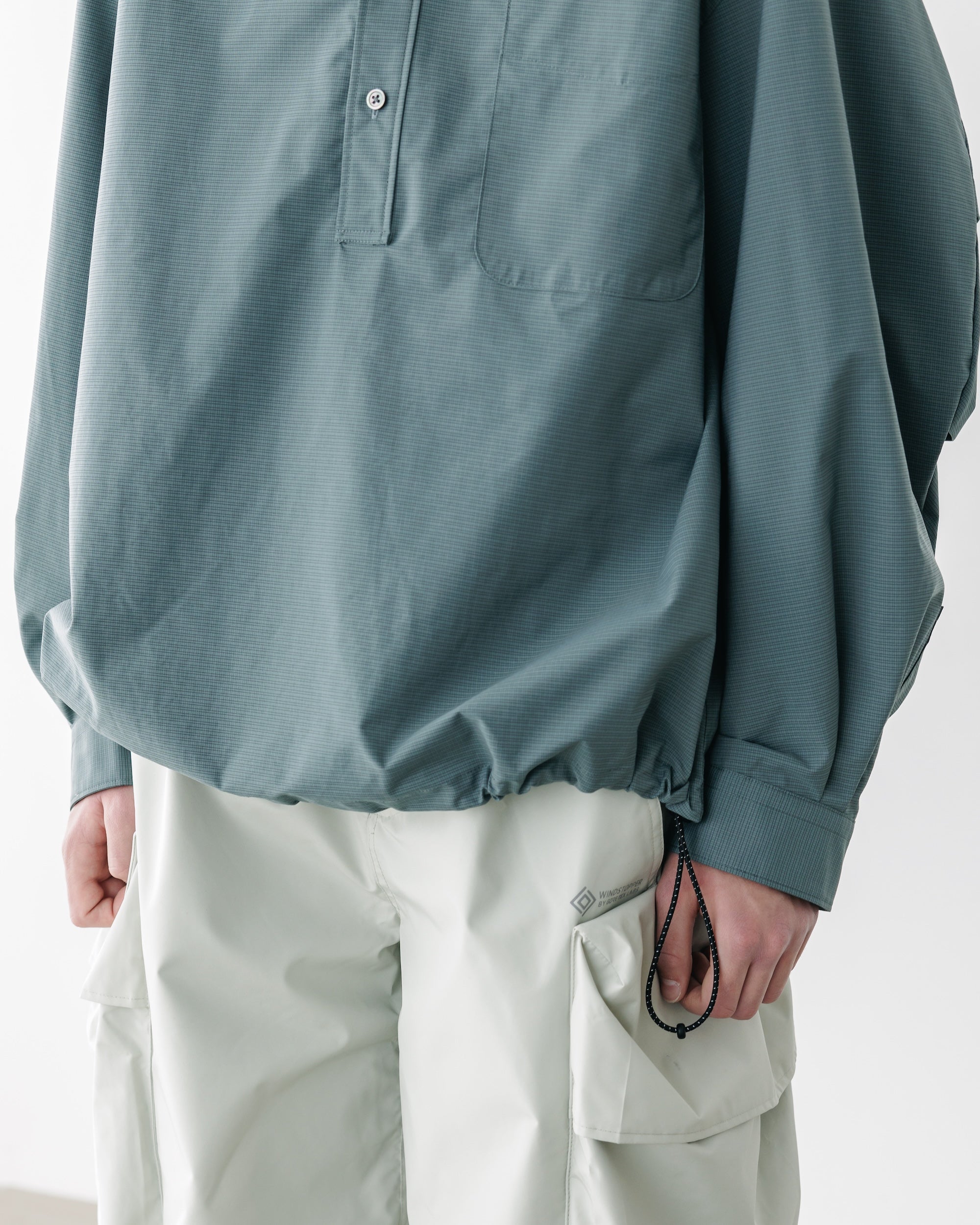 【5.6 TUE 20:00- IN STOCK】MINI PLAID L/S PULLOVER SHIRT (BLUE GRAY)