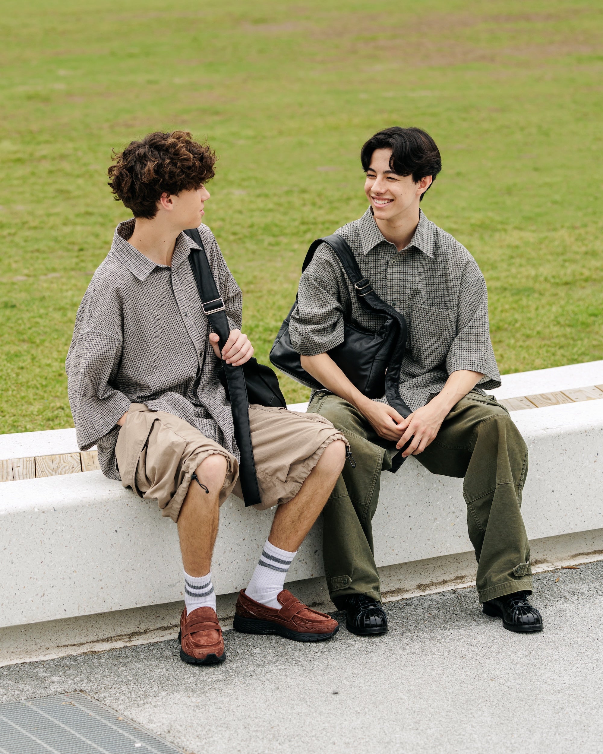 【6.25 WED 20:00- IN STOCK】MINI PLAID SUCKER CLASSIC CITY S/S SHIRT (BEIGE)