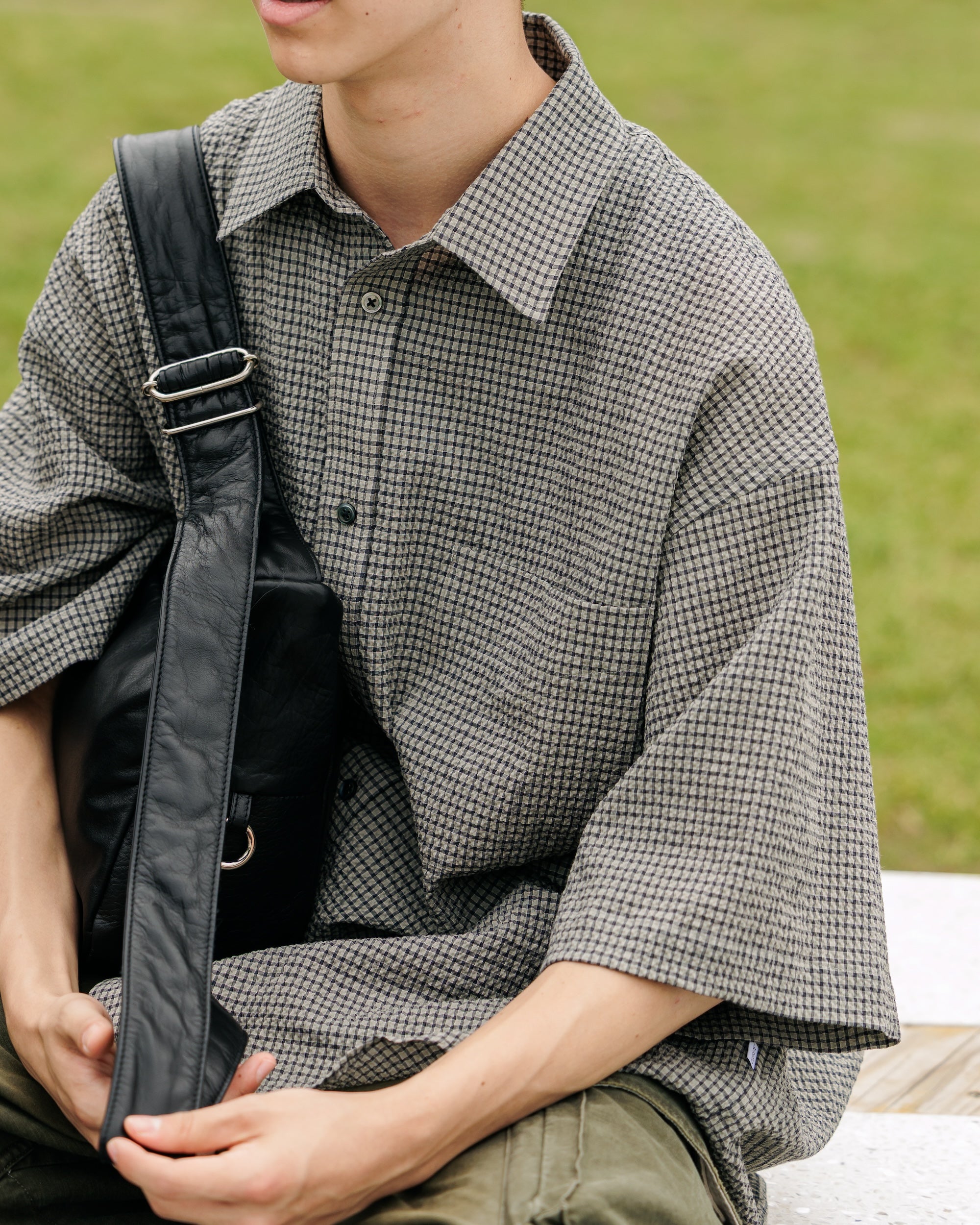 【6.25 WED 20:00- IN STOCK】MINI PLAID SUCKER CLASSIC CITY S/S SHIRT (GRAY)