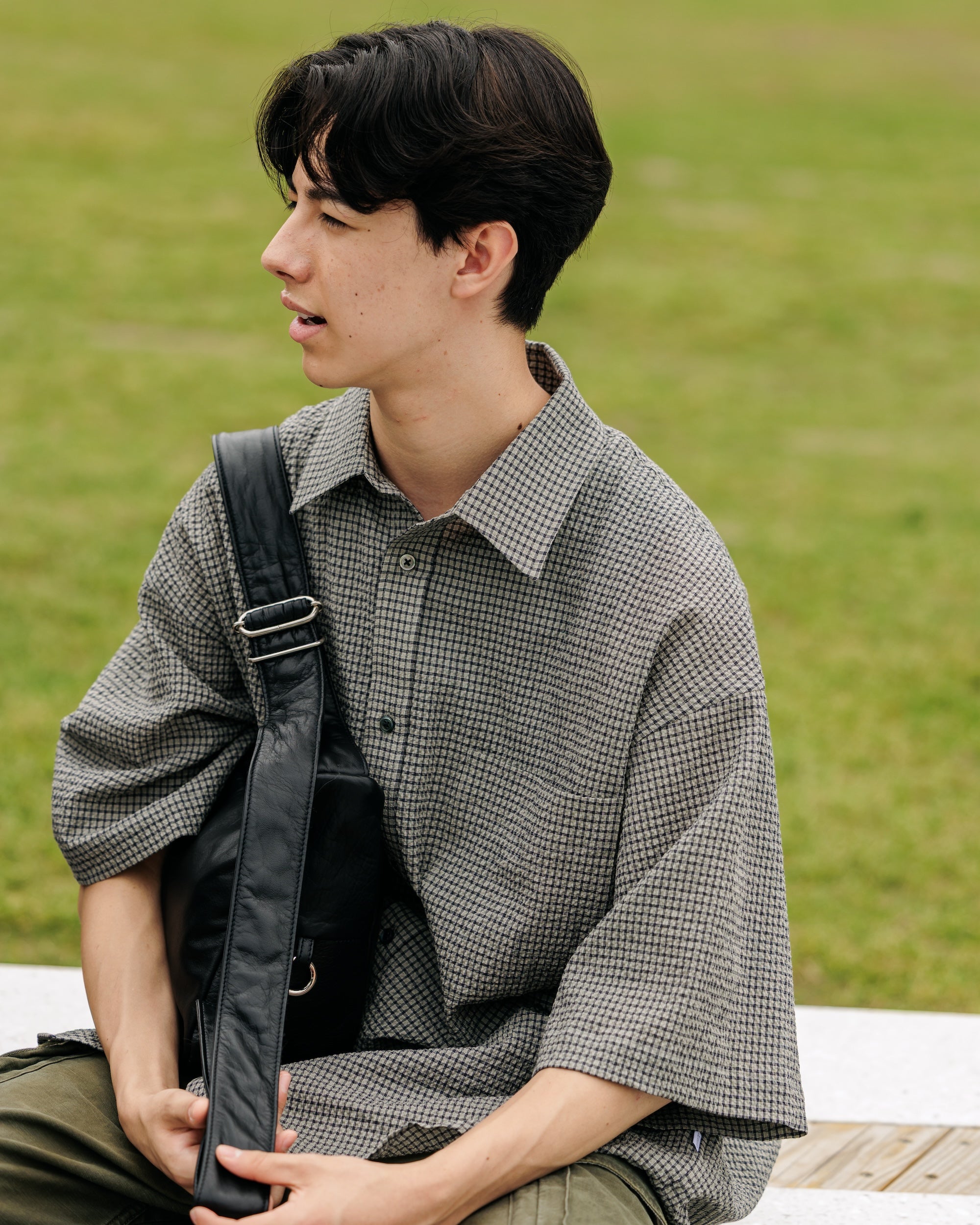 【6.25 WED 20:00- IN STOCK】MINI PLAID SUCKER CLASSIC CITY S/S SHIRT (GRAY)