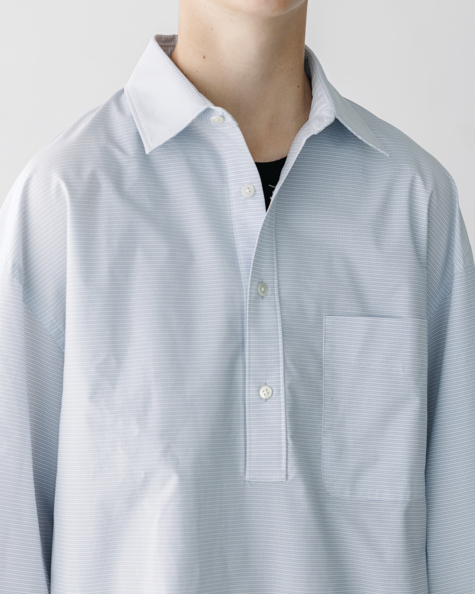 【5.6 TUE 20:00- IN STOCK】MINI PLAID L/S PULLOVER SHIRT (BLUE)