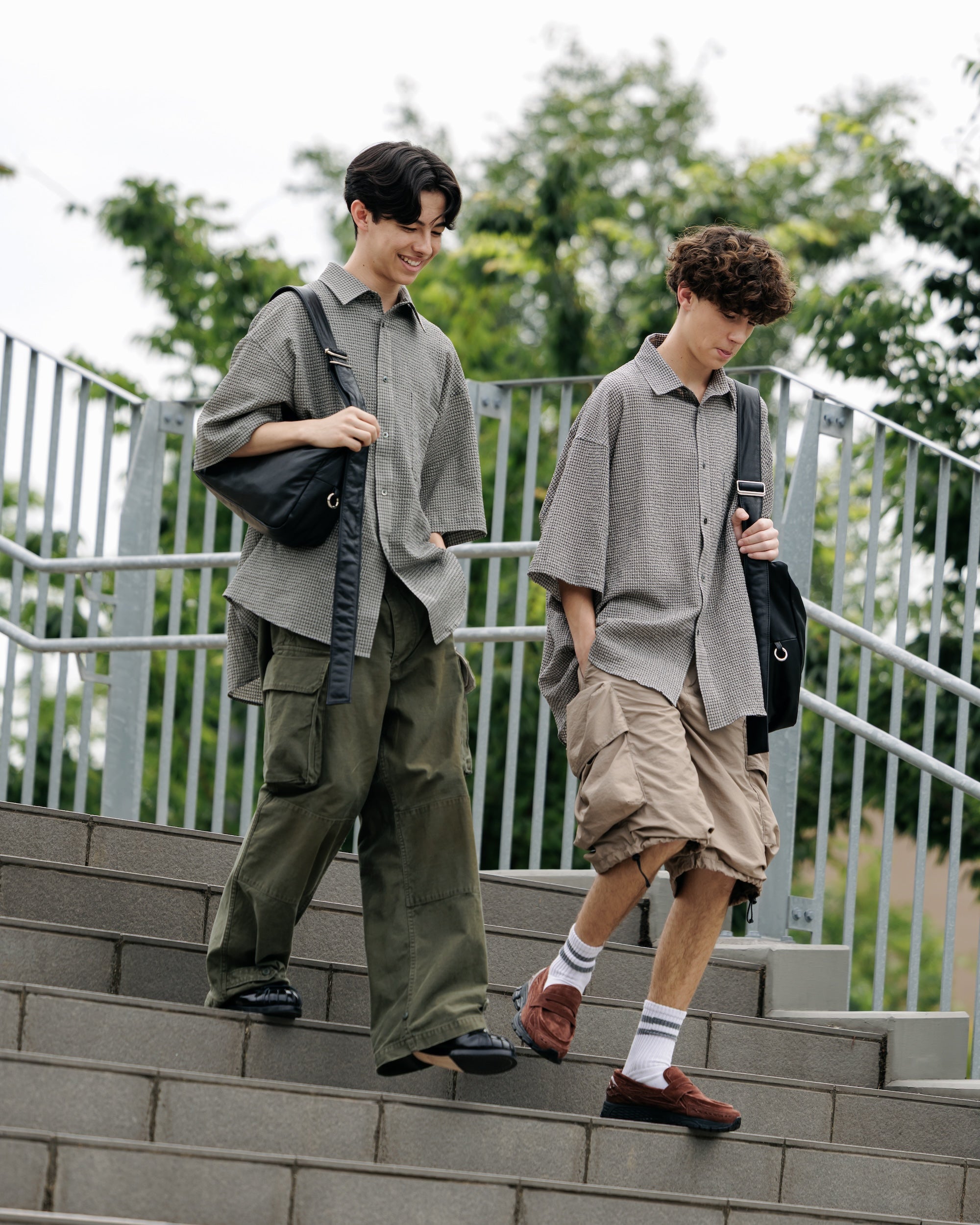 【6.25 WED 20:00- IN STOCK】MINI PLAID SUCKER CLASSIC CITY S/S SHIRT (GRAY)