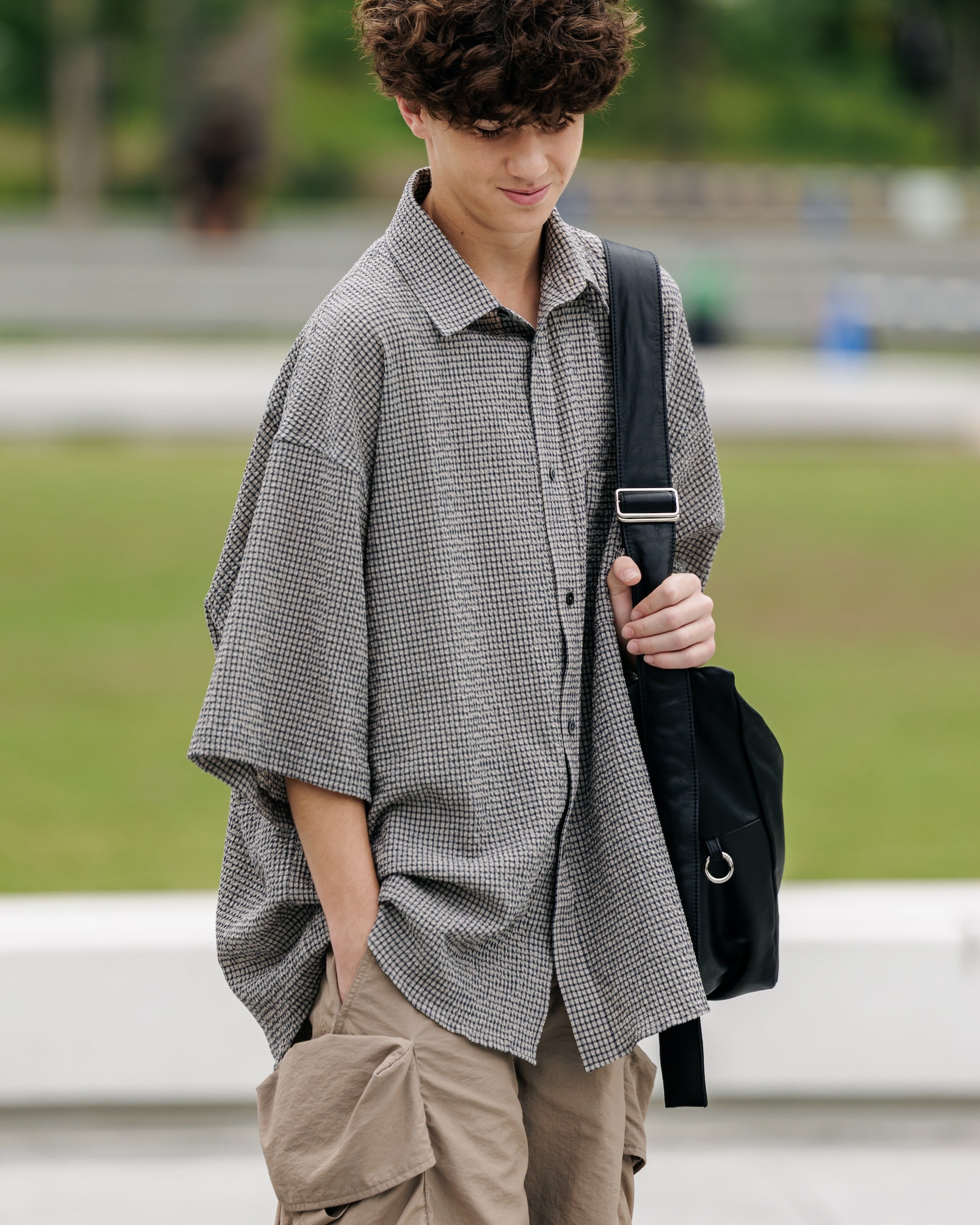 【6.25 WED 20:00- IN STOCK】MINI PLAID SUCKER CLASSIC CITY S/S SHIRT (BEIGE)