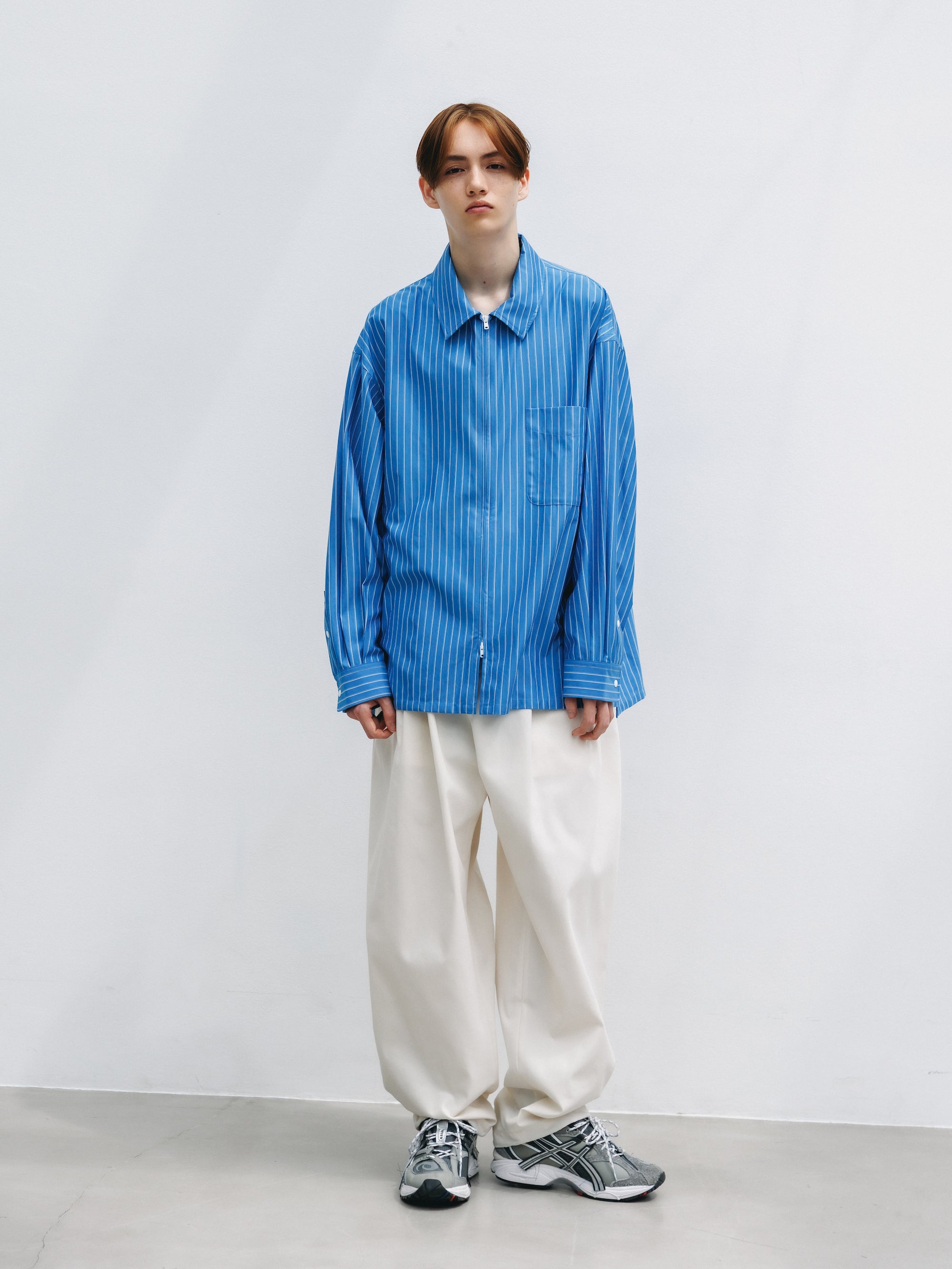 【4.29 WED 20:00- IN STOCK】T/C GABARDINE CITY UNIFORM WIDE TAPERED PANTS (IVORY)
