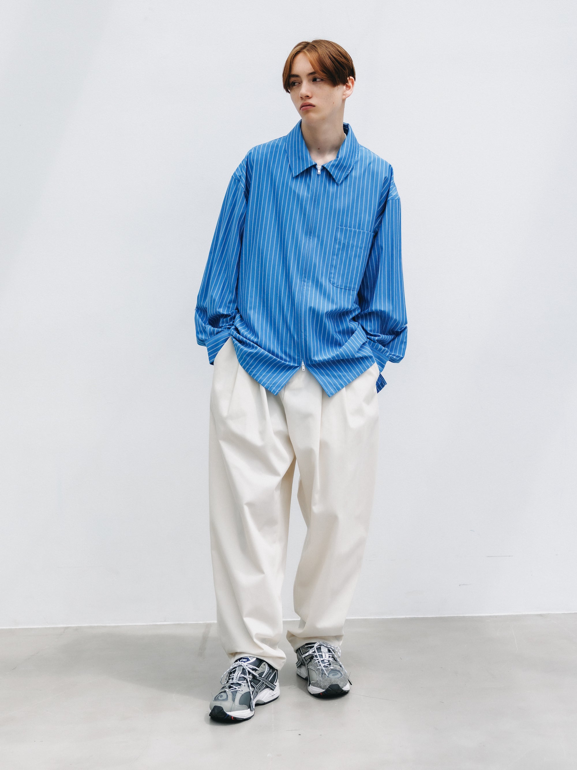 【4.29 WED 20:00- IN STOCK】T/C GABARDINE CITY UNIFORM WIDE TAPERED PANTS (IVORY)