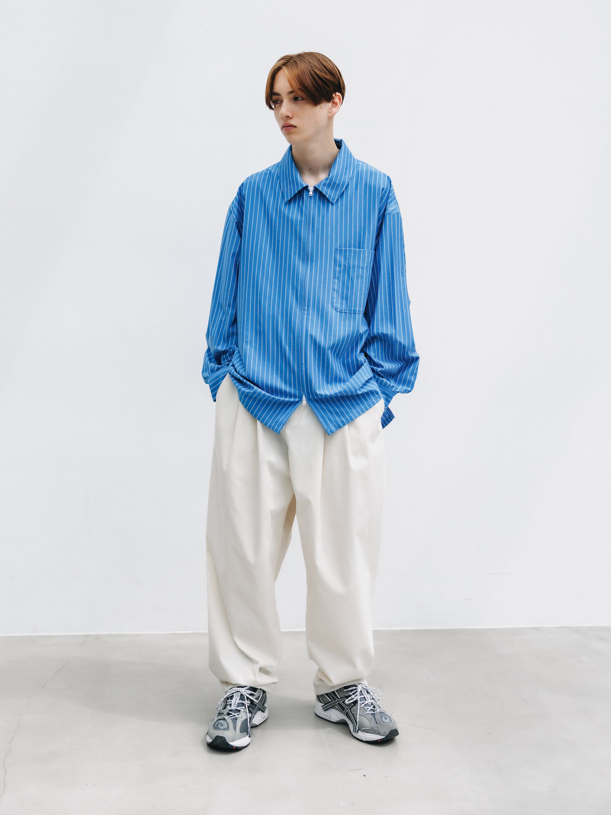 【4.29 WED 20:00- IN STOCK】T/C GABARDINE CITY UNIFORM WIDE TAPERED PANTS (IVORY)