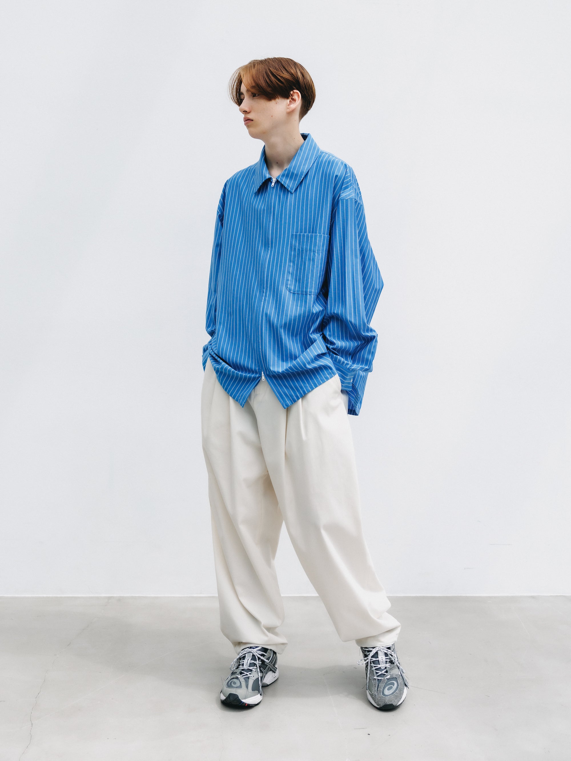 【4.29 WED 20:00- IN STOCK】T/C GABARDINE CITY UNIFORM WIDE TAPERED PANTS (IVORY)