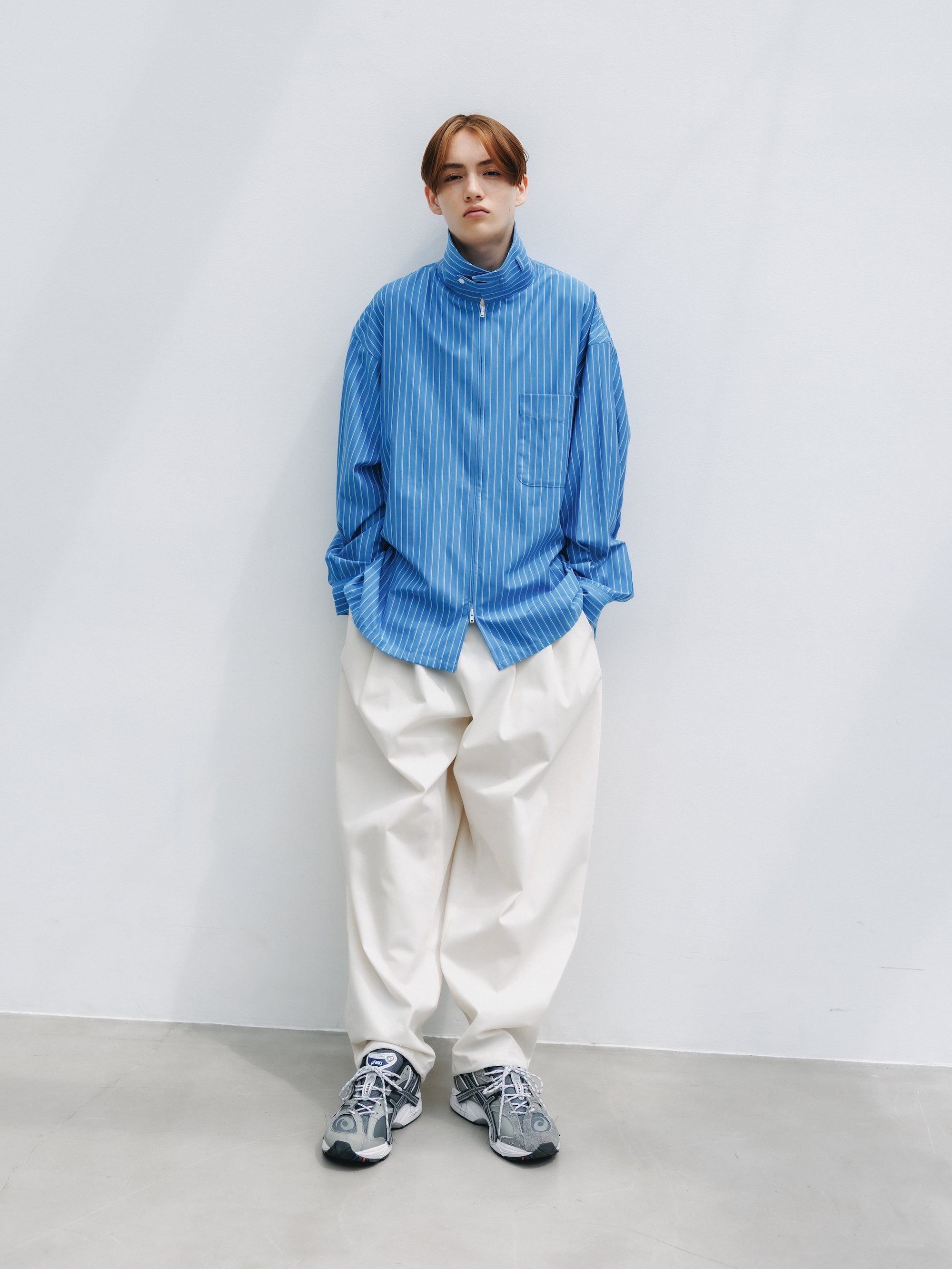 【4.29 WED 20:00- IN STOCK】T/C GABARDINE CITY UNIFORM WIDE TAPERED PANTS (IVORY)