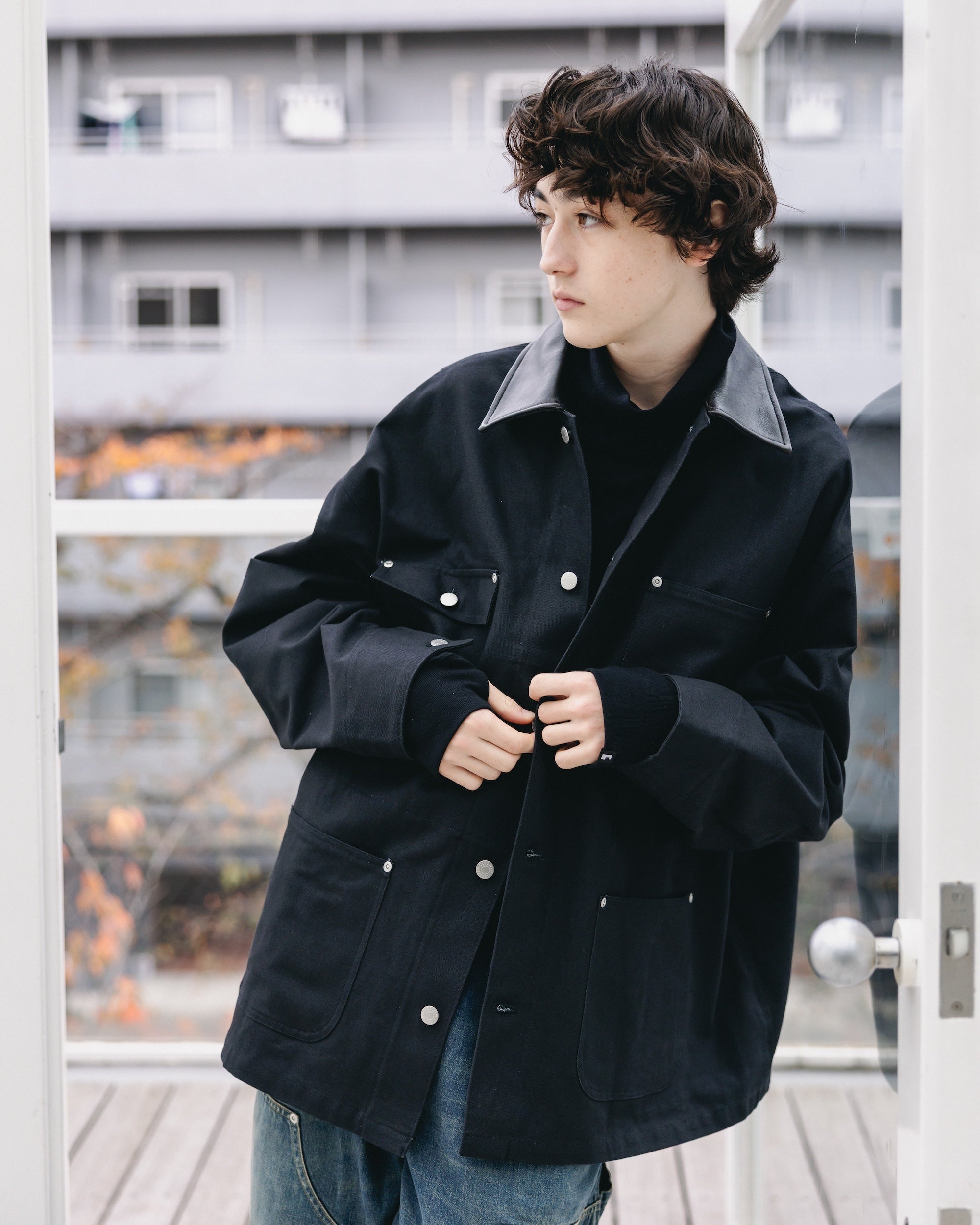 【希少】 ドルチェ＆ガッバーナ アンコンジャケット 銀ボタン ブラック ウール DUCK CITY UTILITY COAT (BLACK)