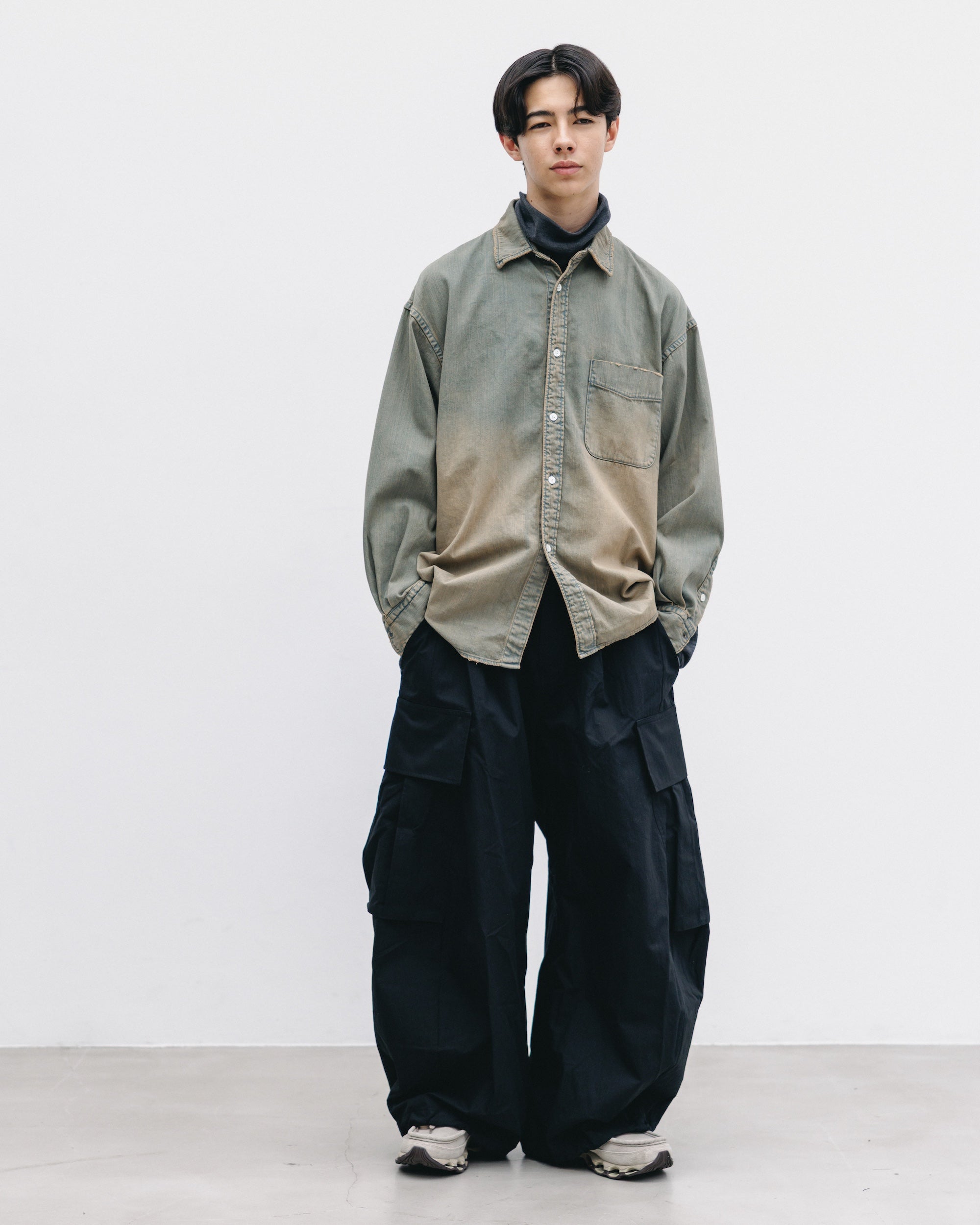 トップス Clesste GRADATION DYED CLASSIC CITY L/S DENIM CLASSIC CITY L/S SHIRT (VINTAGE BEIGE)