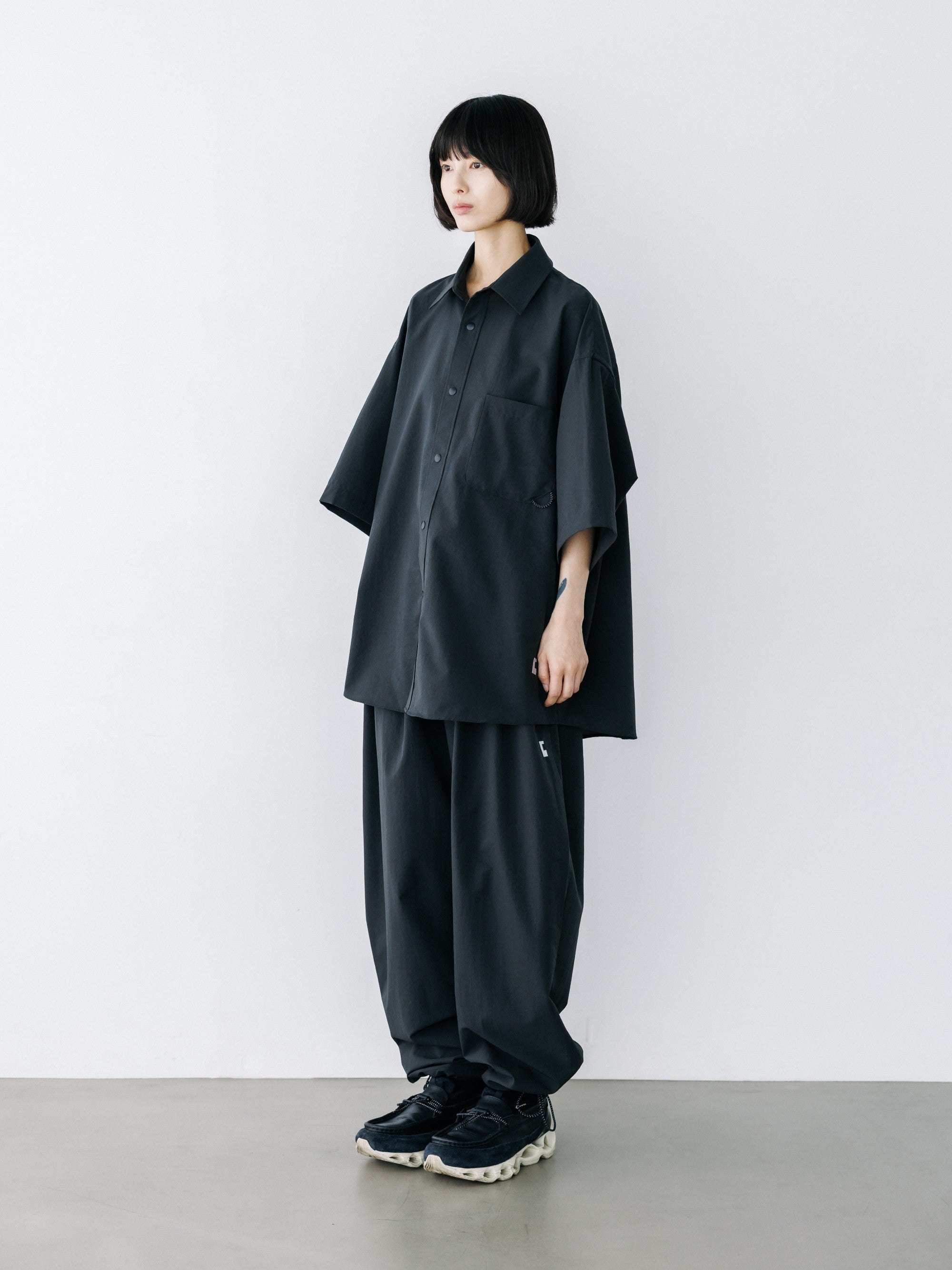【8.22 SAT 20:00- IN STOCK】“C”COOLDOTS® MINI RIPSTOP CITY UNIFORM WIDE TAPERED PANTS (CHARCOAL×WHITE)