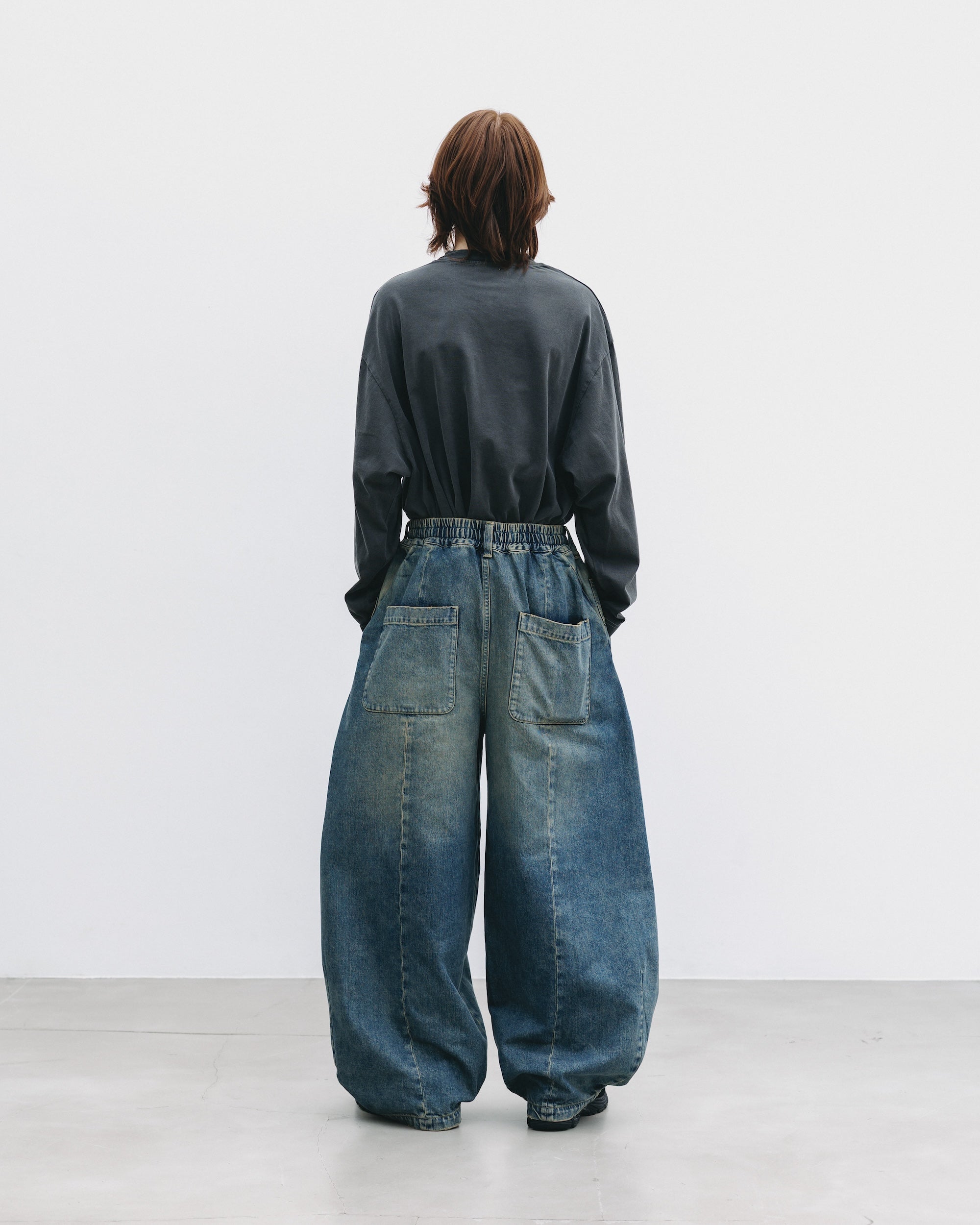 VINTAGE DYED SELVEDGE DENIM MASSIVE TWISTED PANTS (VINTAGE INDIGO)