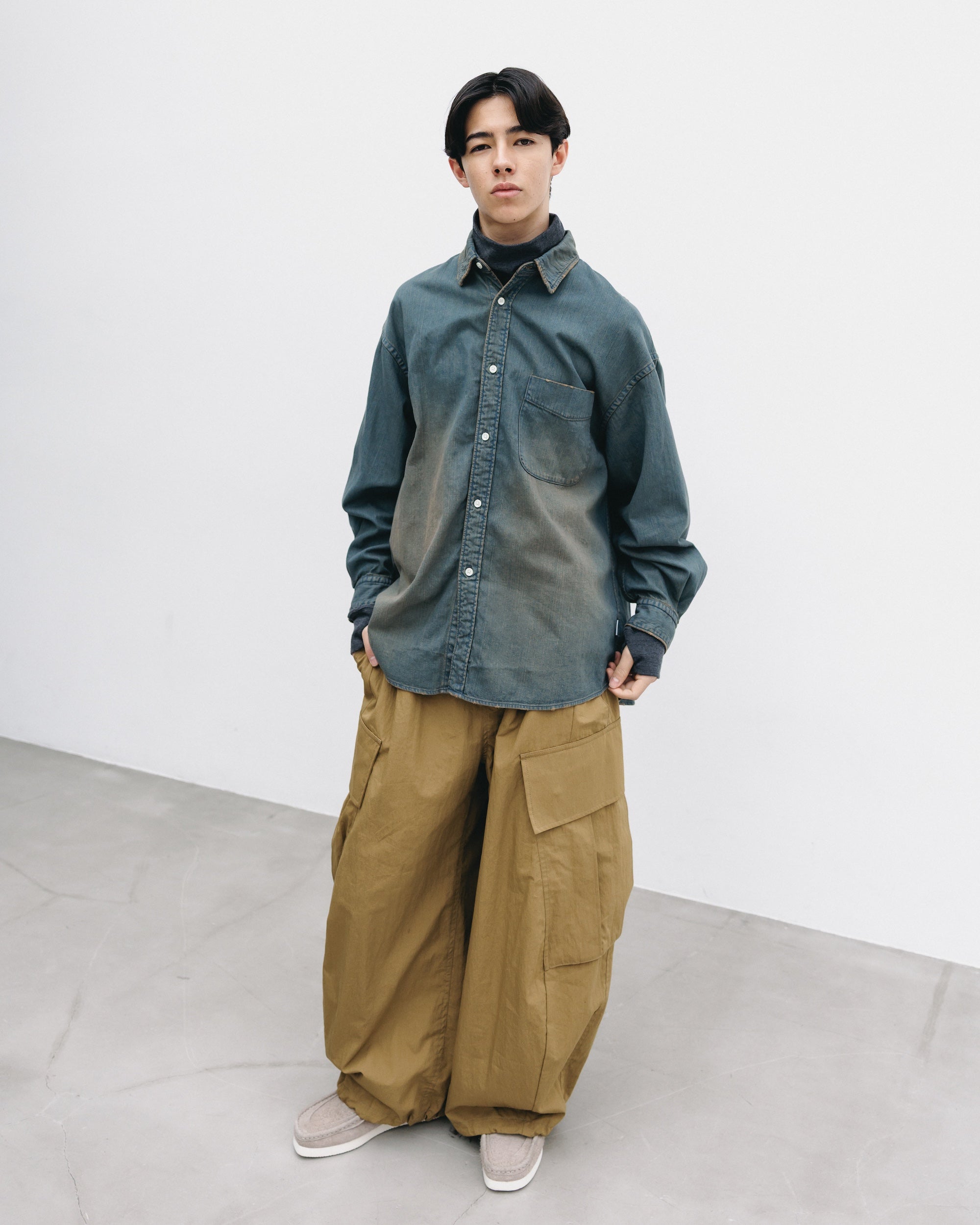 【2.28 SAT 20:00- IN STOCK】DENIM CLASSIC CITY L/S SHIRT (VINTAGE BROWN)