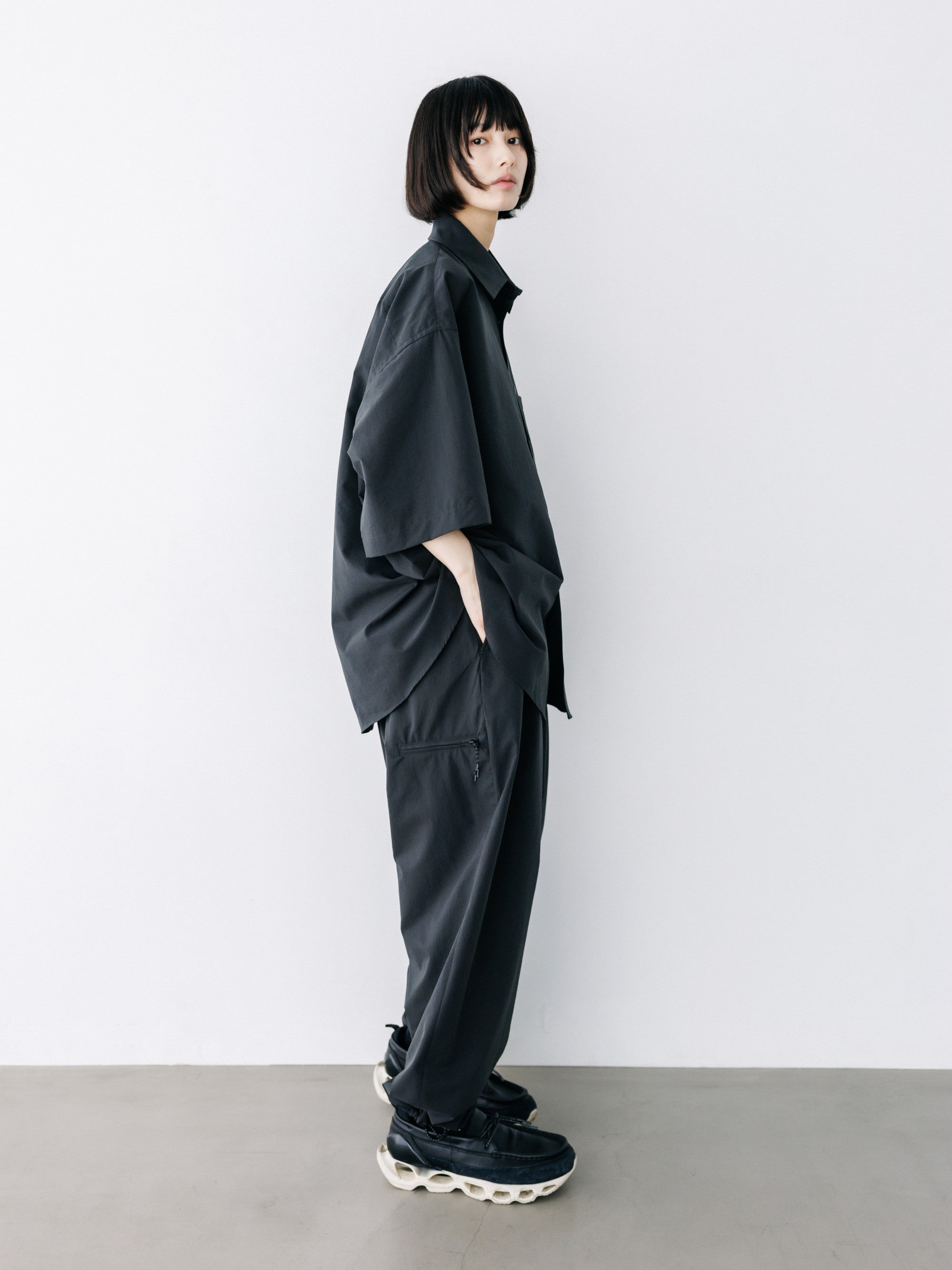 【8.22 SAT 20:00- IN STOCK】“C”COOLDOTS® MINI RIPSTOP CITY UNIFORM WIDE TAPERED PANTS (CHARCOAL×WHITE)