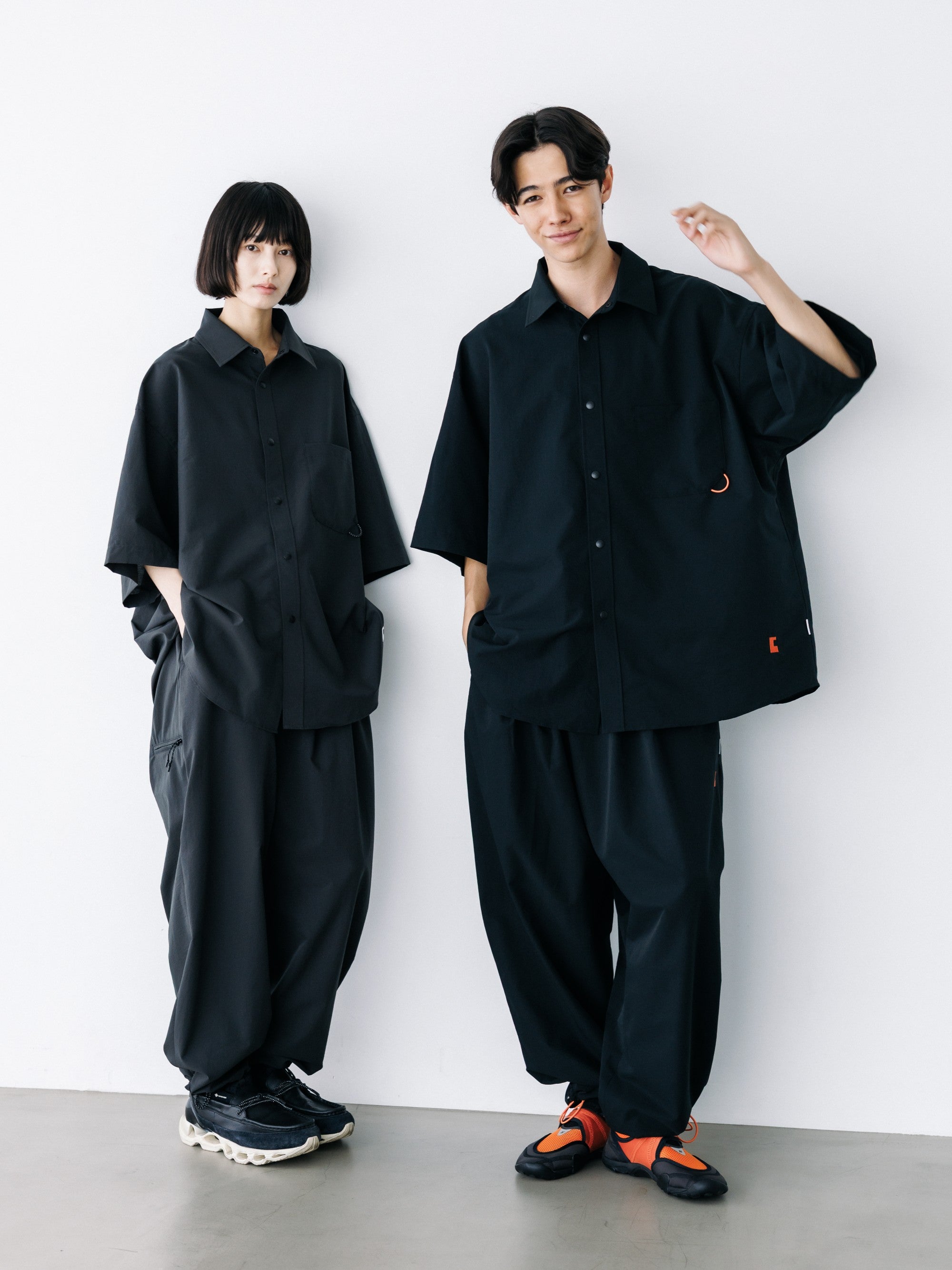 【8.22 SAT 20:00- IN STOCK】“C”COOLDOTS® MINI RIPSTOP CITY UNIFORM S/S SHIRT (CHARCOAL×WHITE)