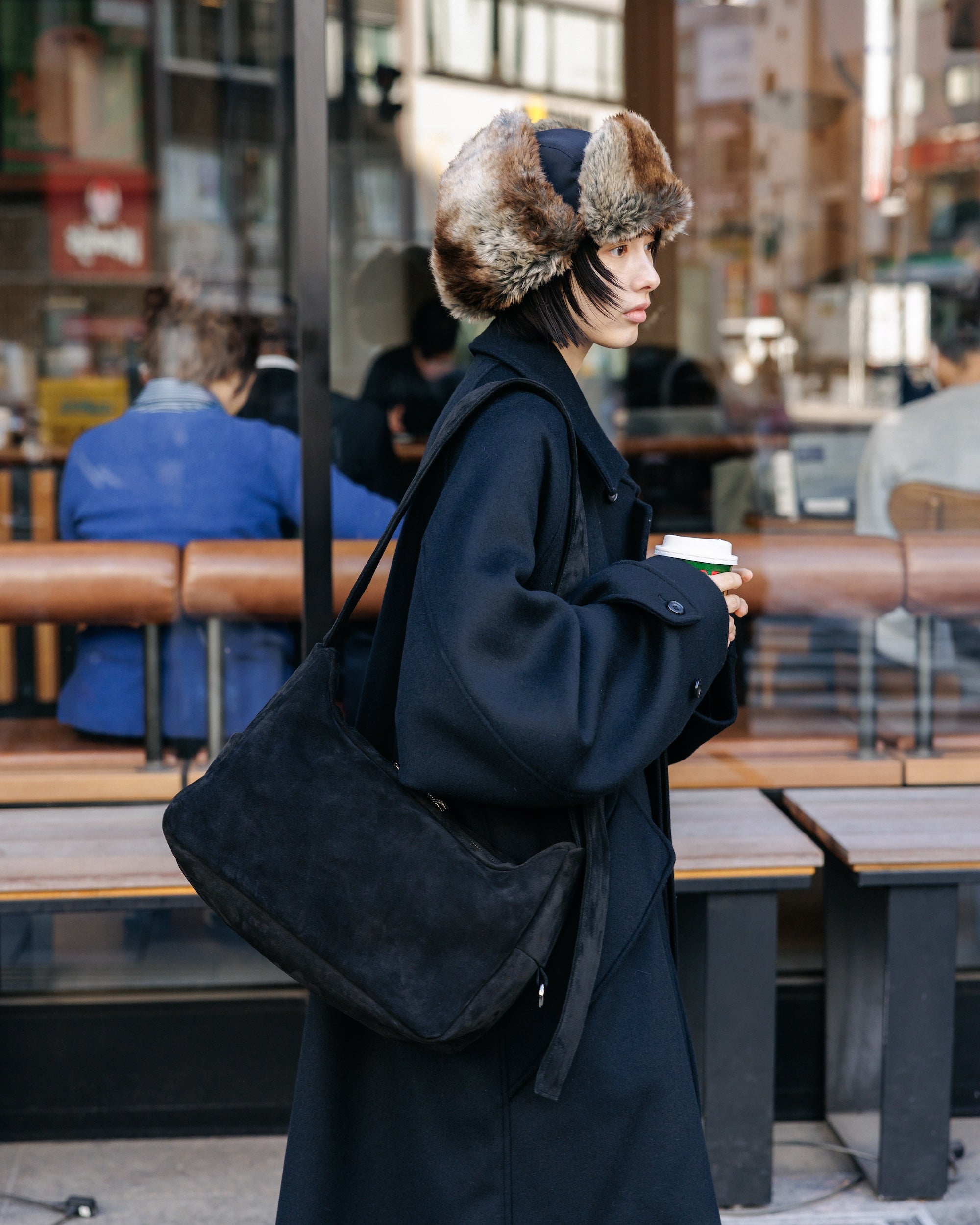 SUEDE HOLIDAY BAG (BLACK)